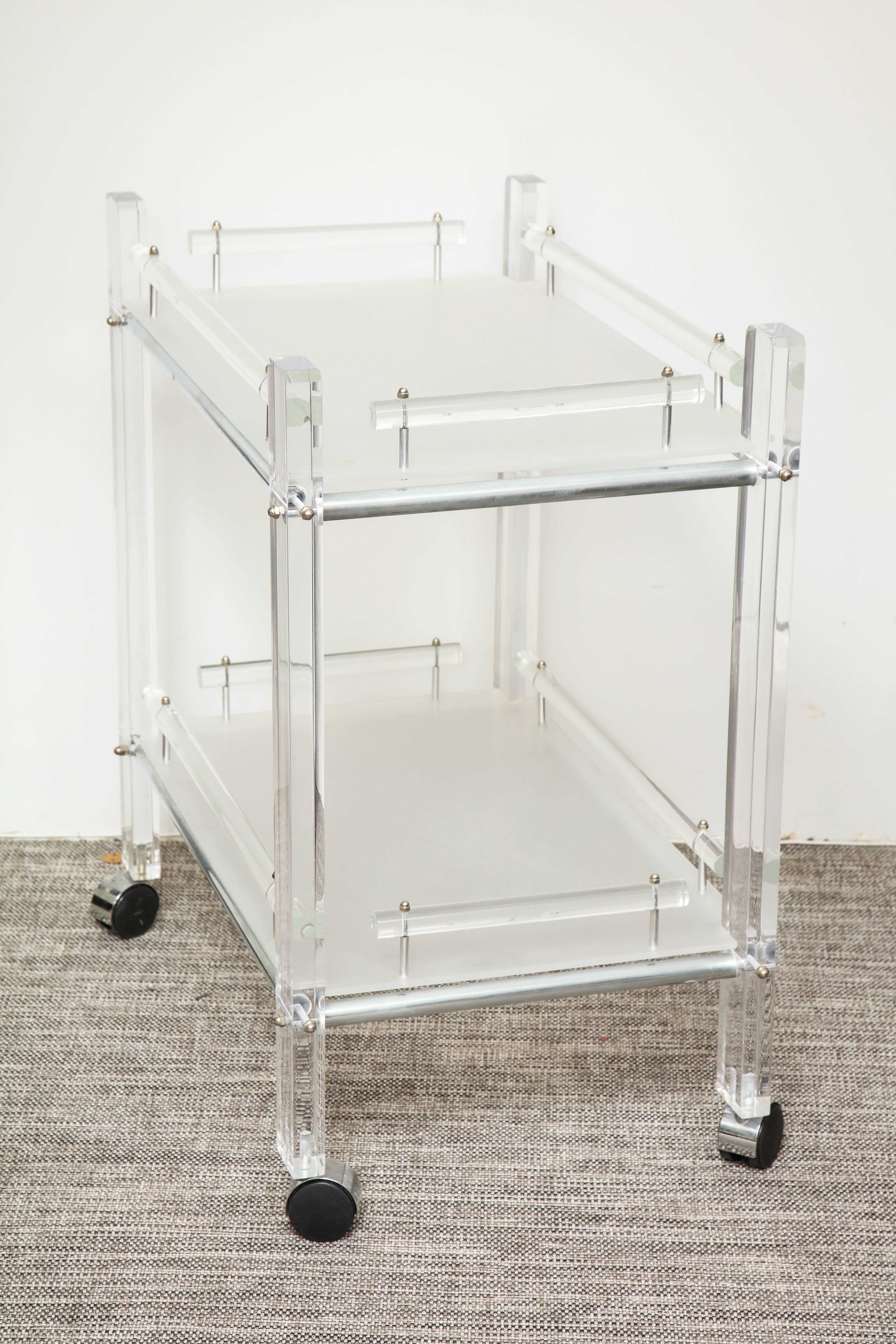 Two-Tier Lucite Bar Cart 4
