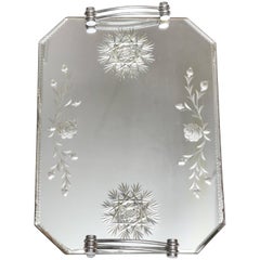 Wheel Etched and Bevelled Mirrored Vanity Tray