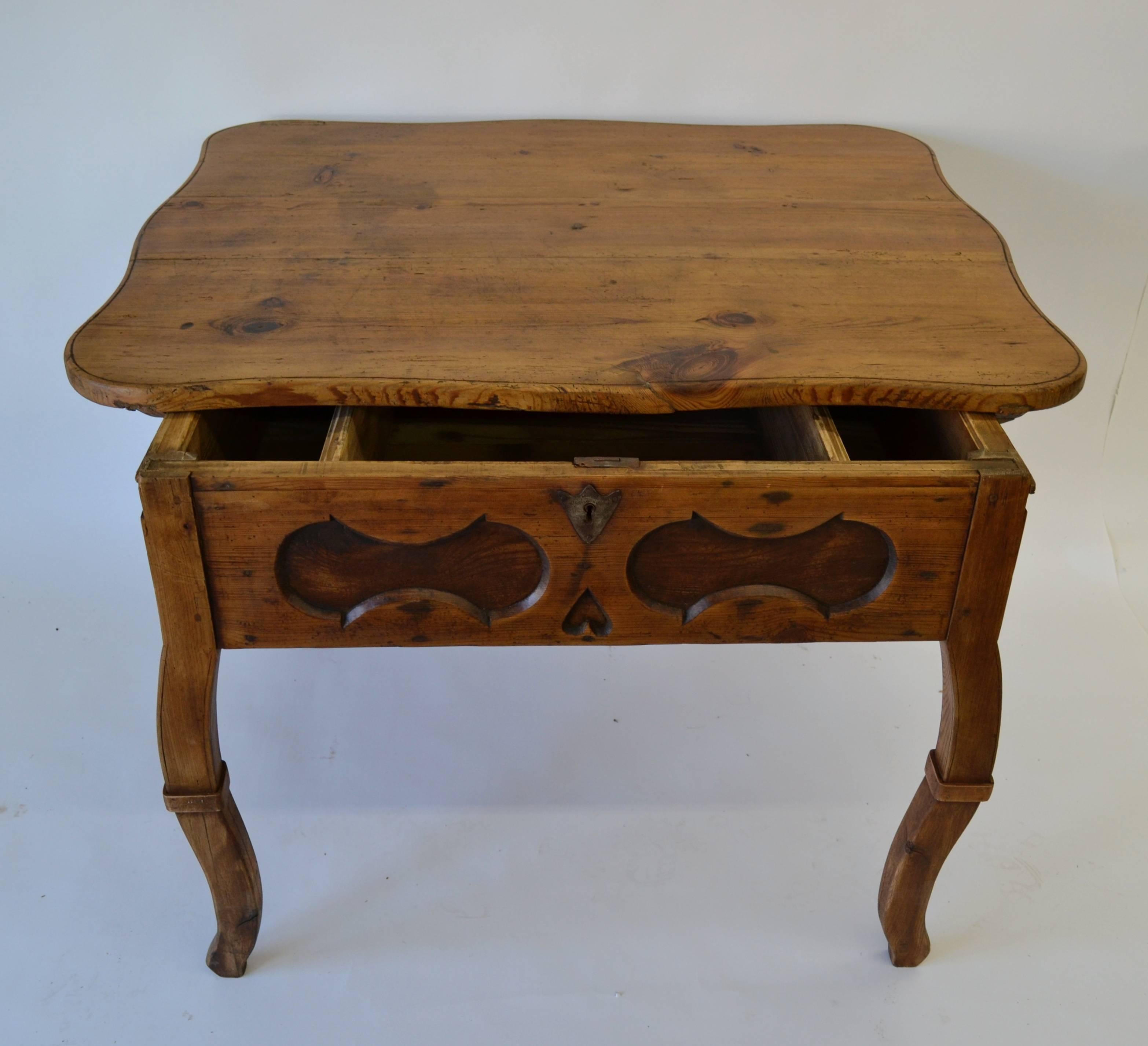 Austrian Pitch Pine and Oak Baroque Revival Centre Table For Sale