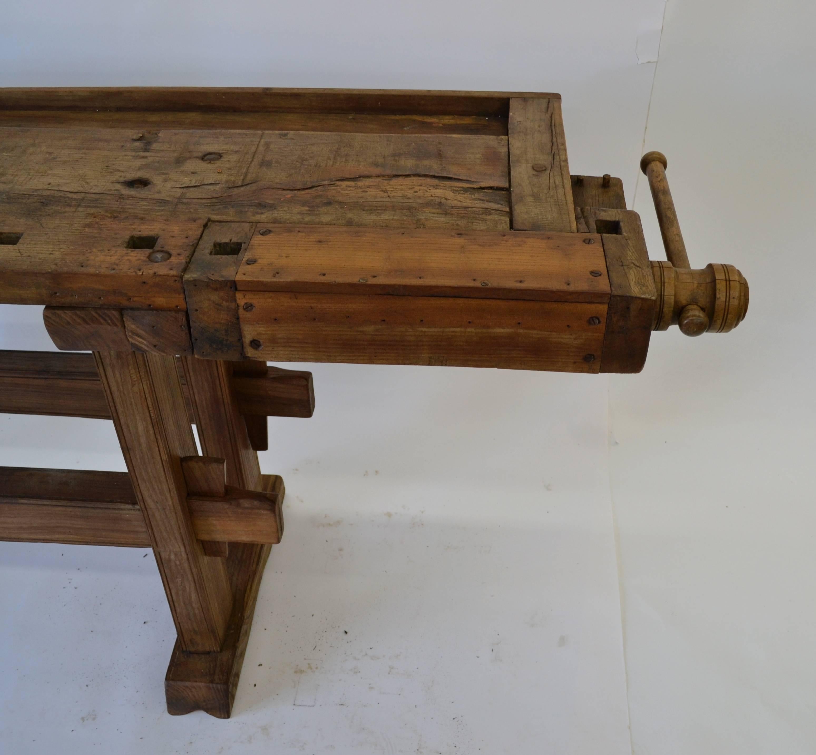 Early 20th Century Oak Carpenter's Workbench