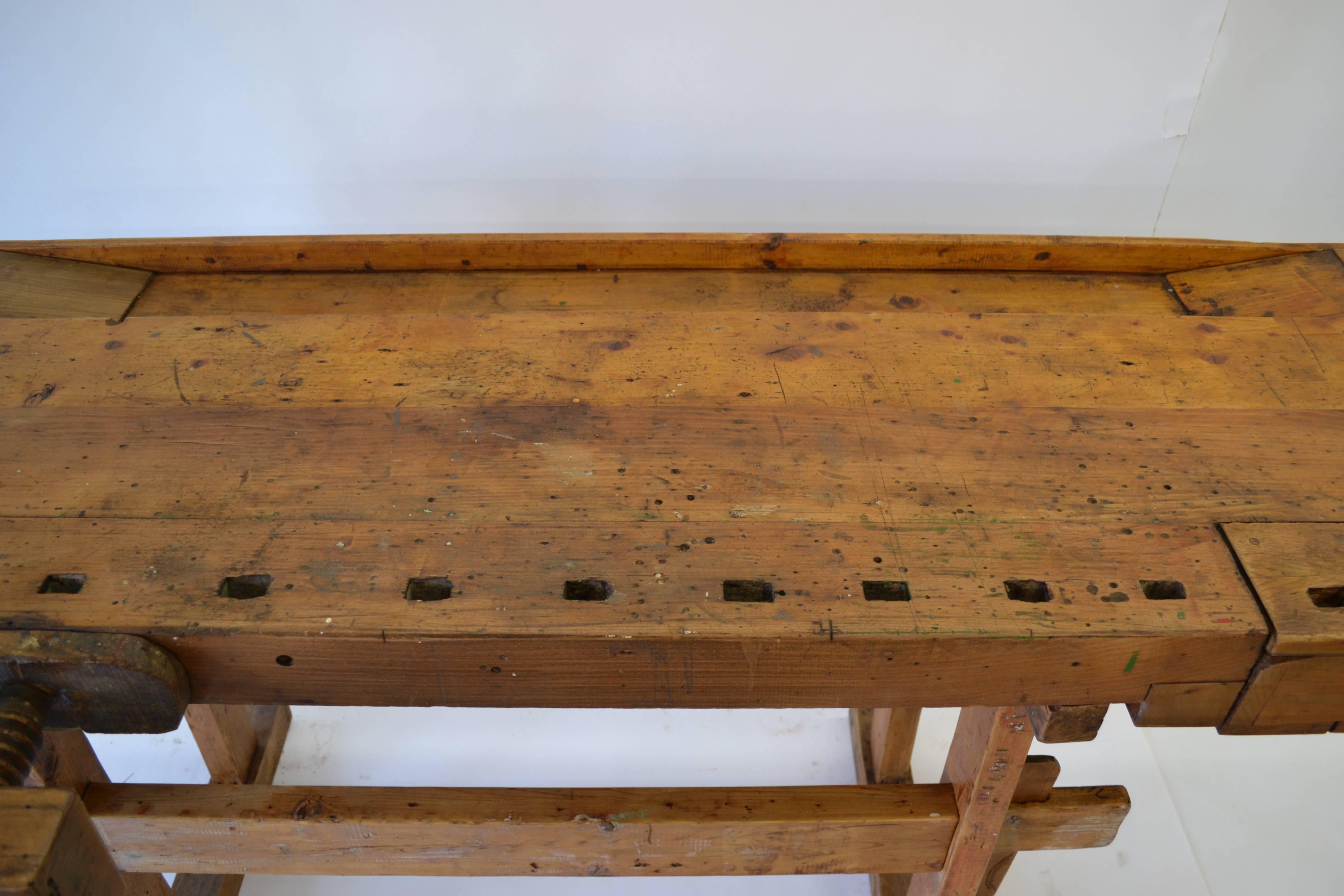 Oak and Pine Carpenter's Workbench 1