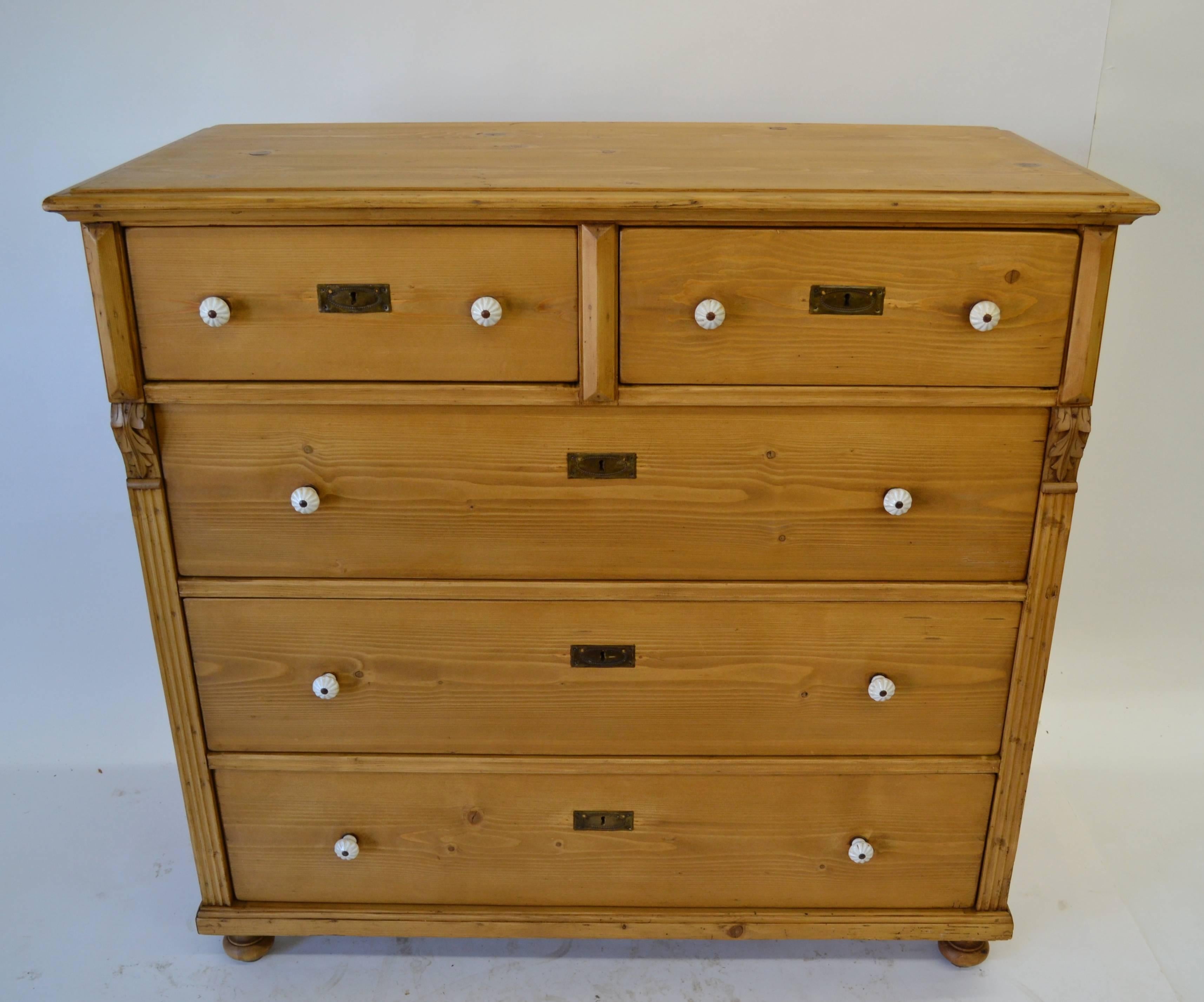 Polished Pine Chest of Drawers