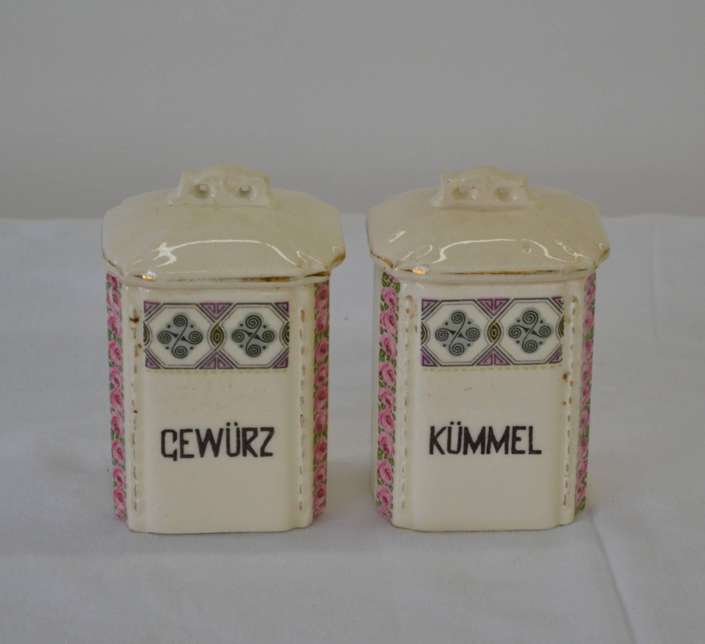 Czech Vintage Porcelain Kitchen Canister Set