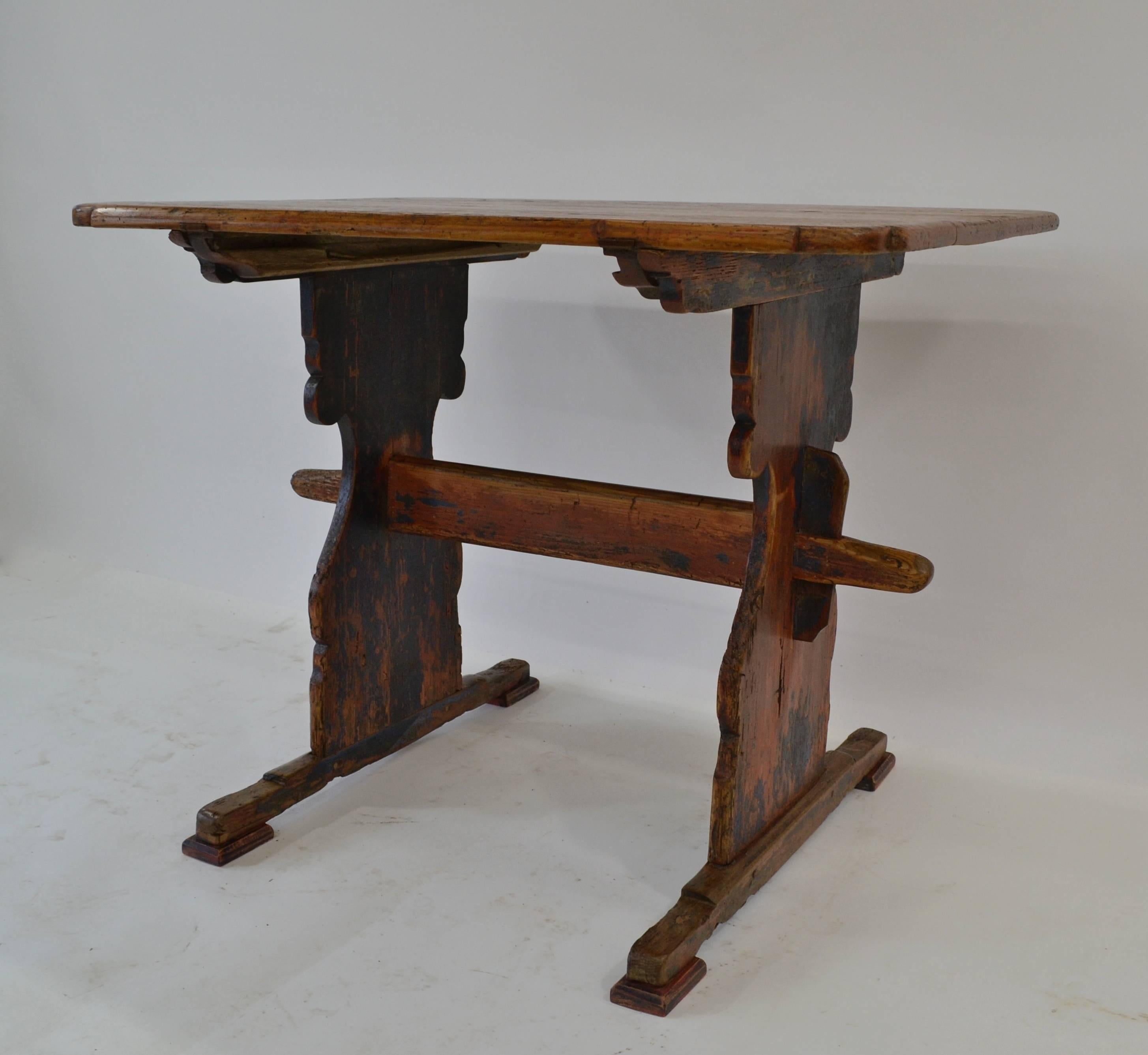 Baroque Painted Pine Trestle Table