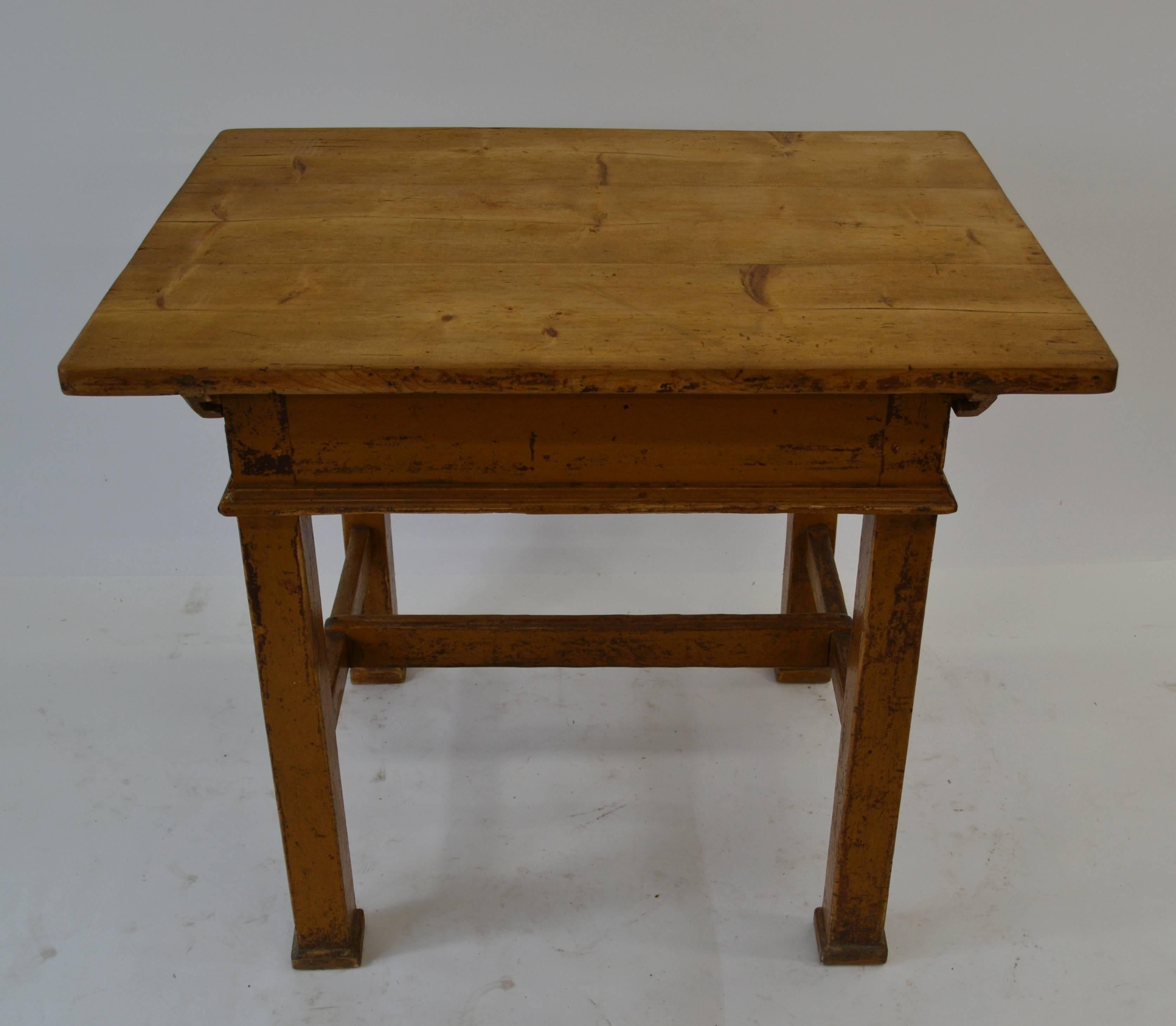 Hungarian Painted Pine Sliding Top Work Table