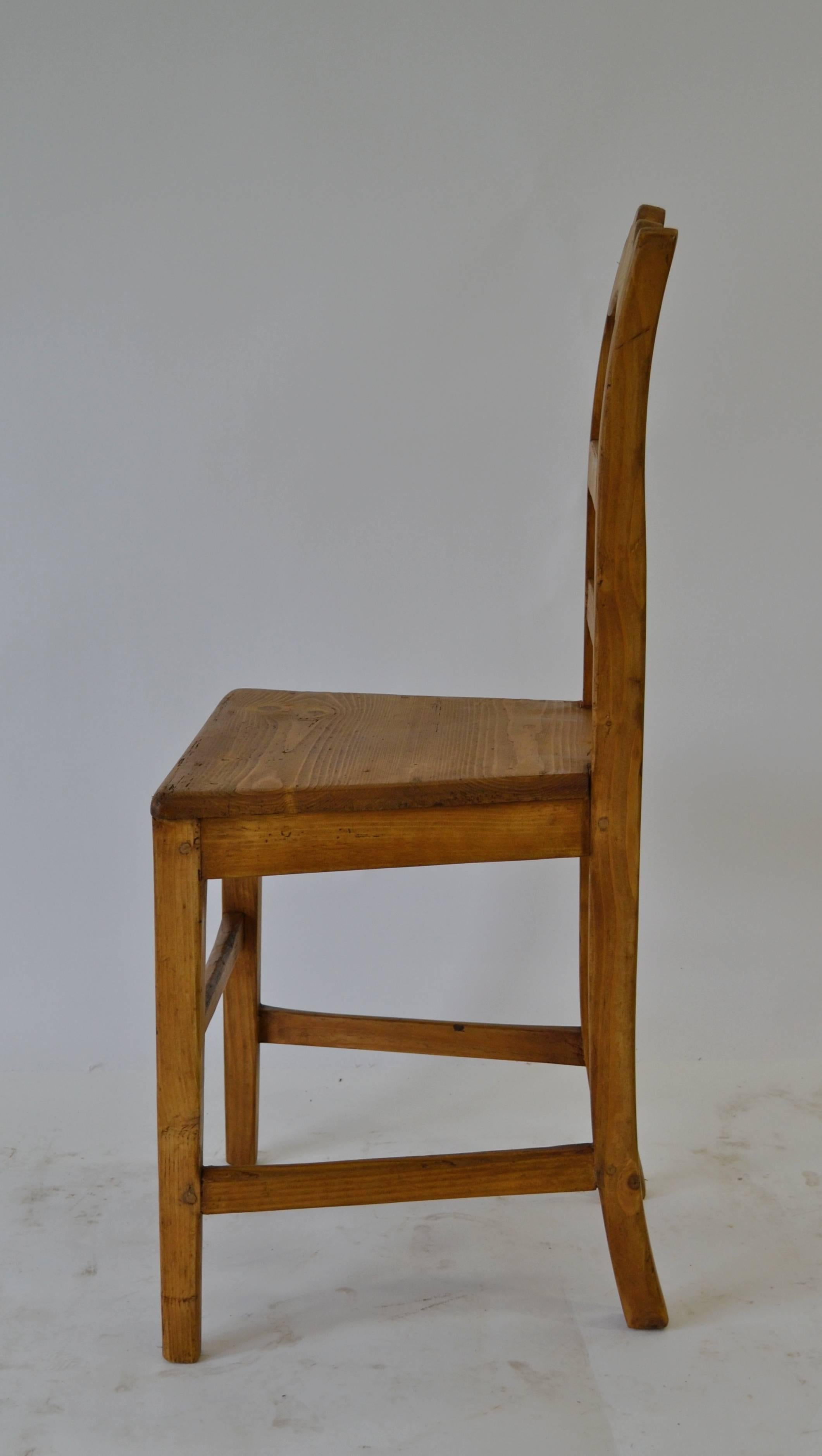 Pine Plank Seat Chair For Sale 1