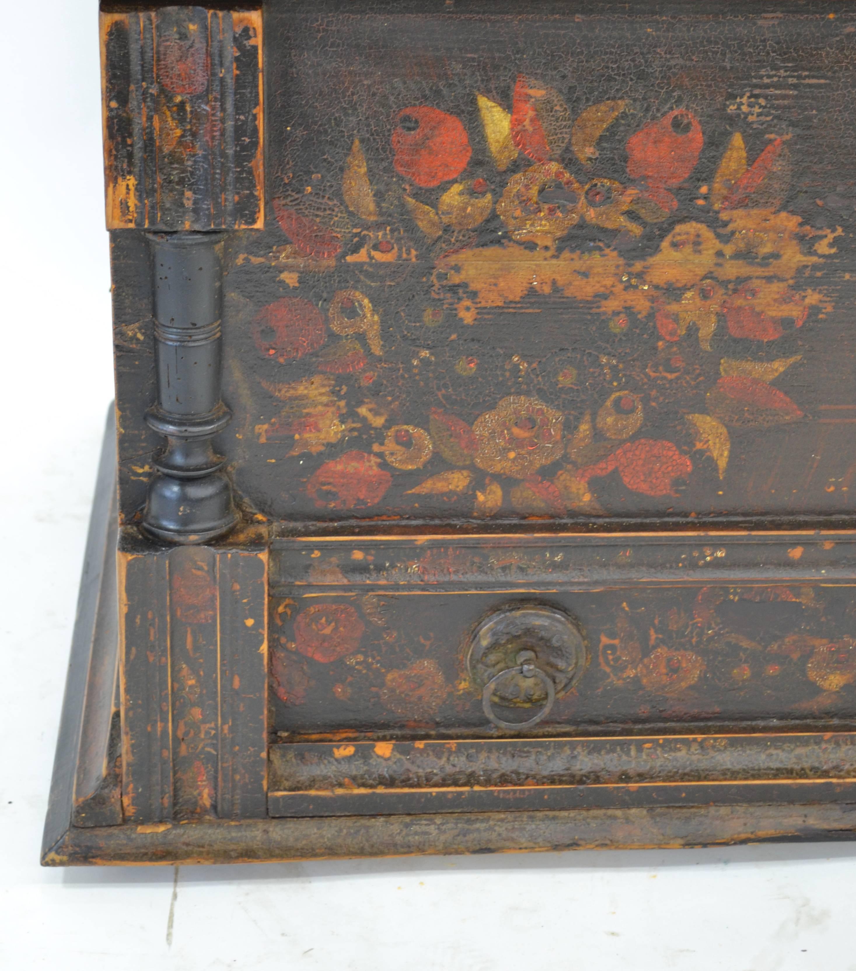 19th Century Painted Pine Blanket Chest