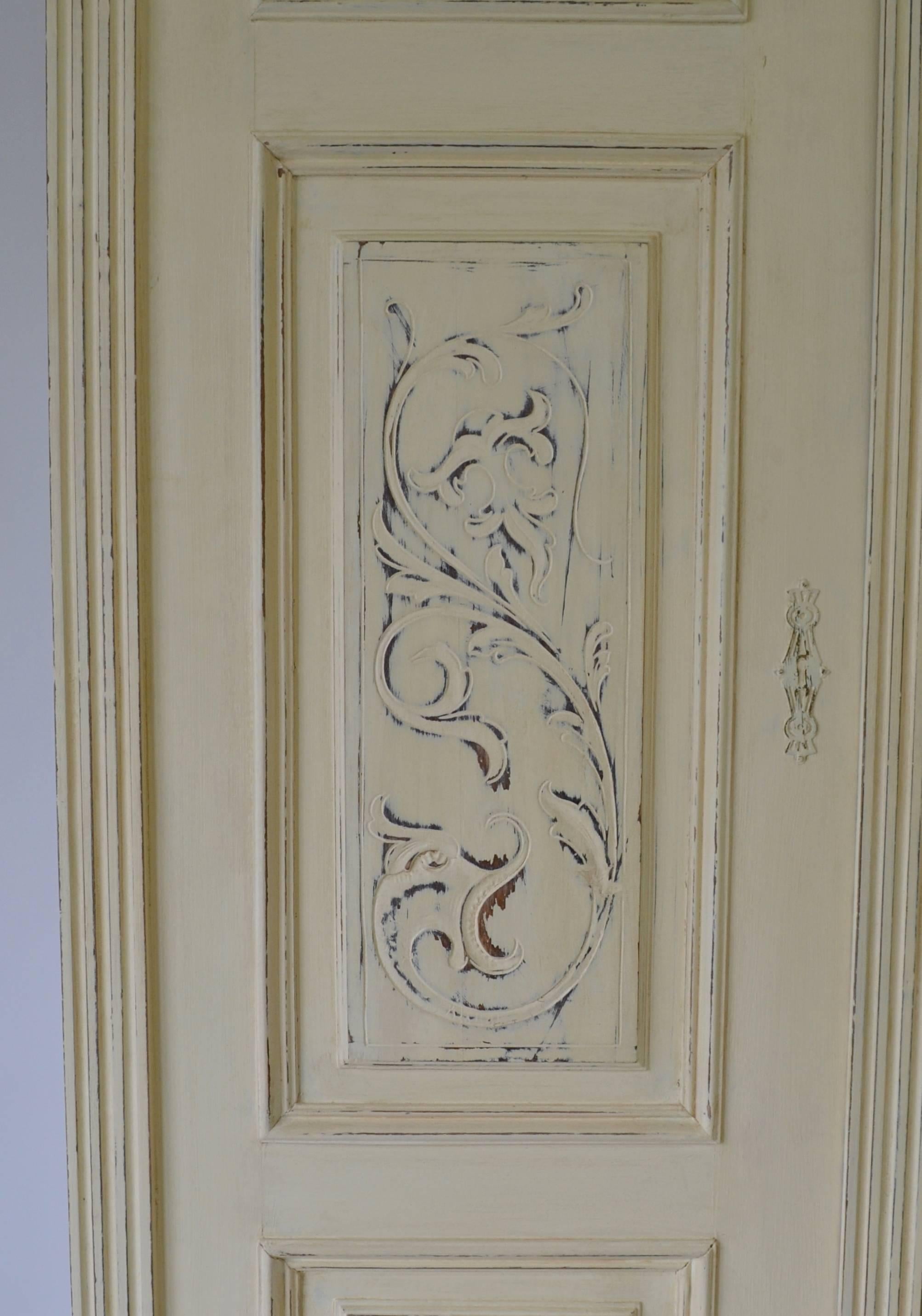 Painted Pine and Oak Armoire 1