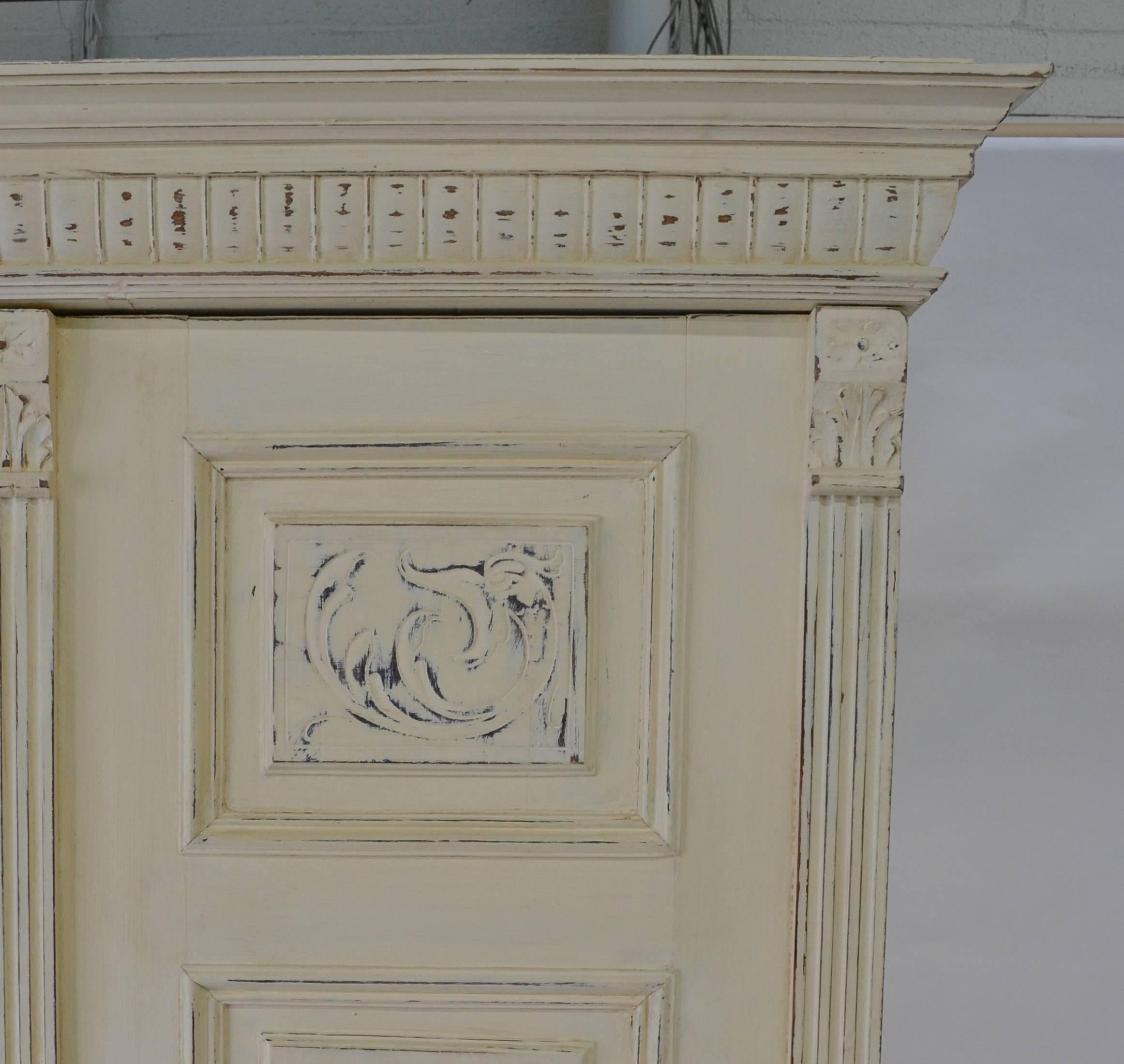 Painted Pine and Oak Armoire 2
