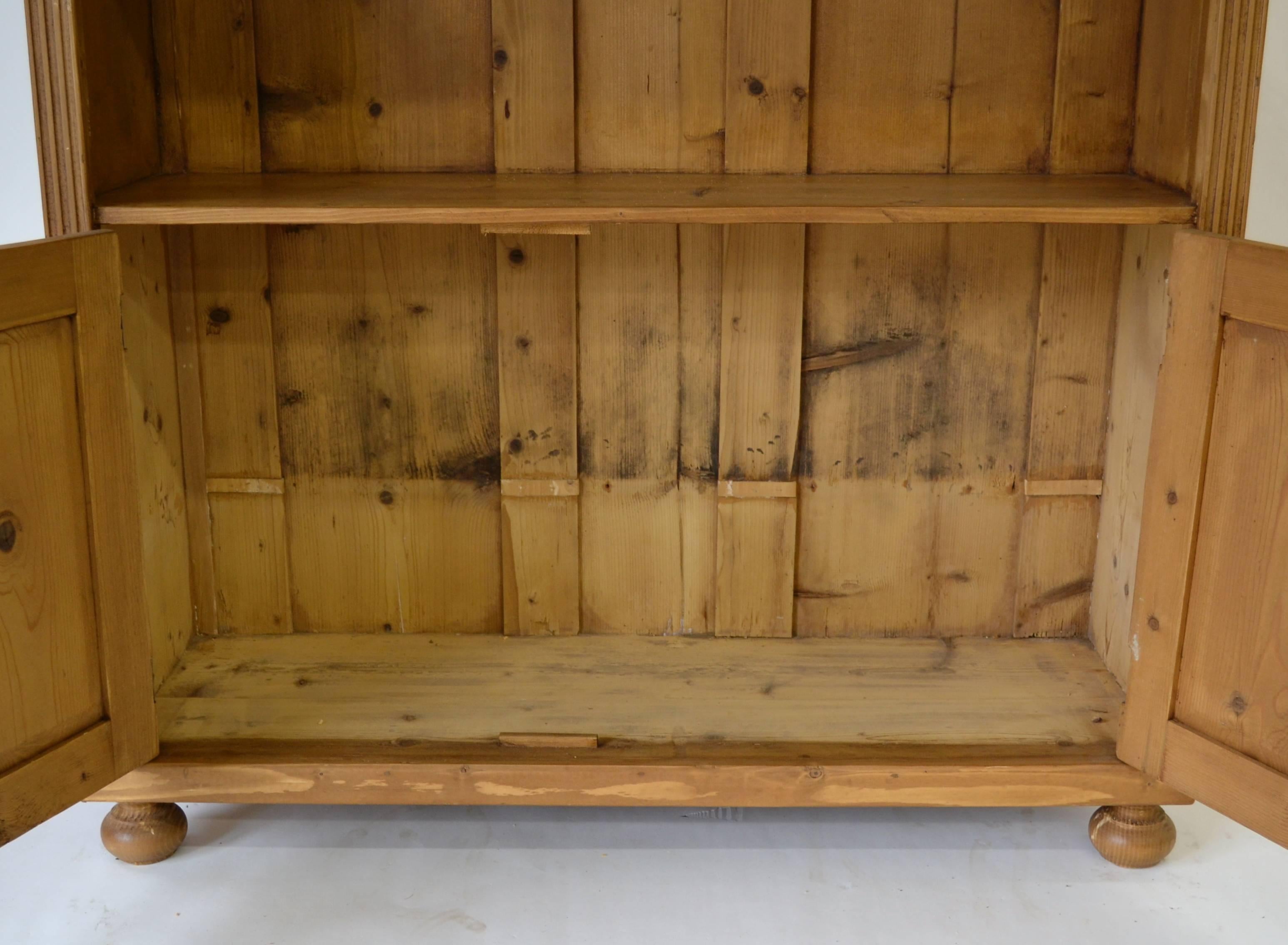 20th Century Pine Bookcase with Doors