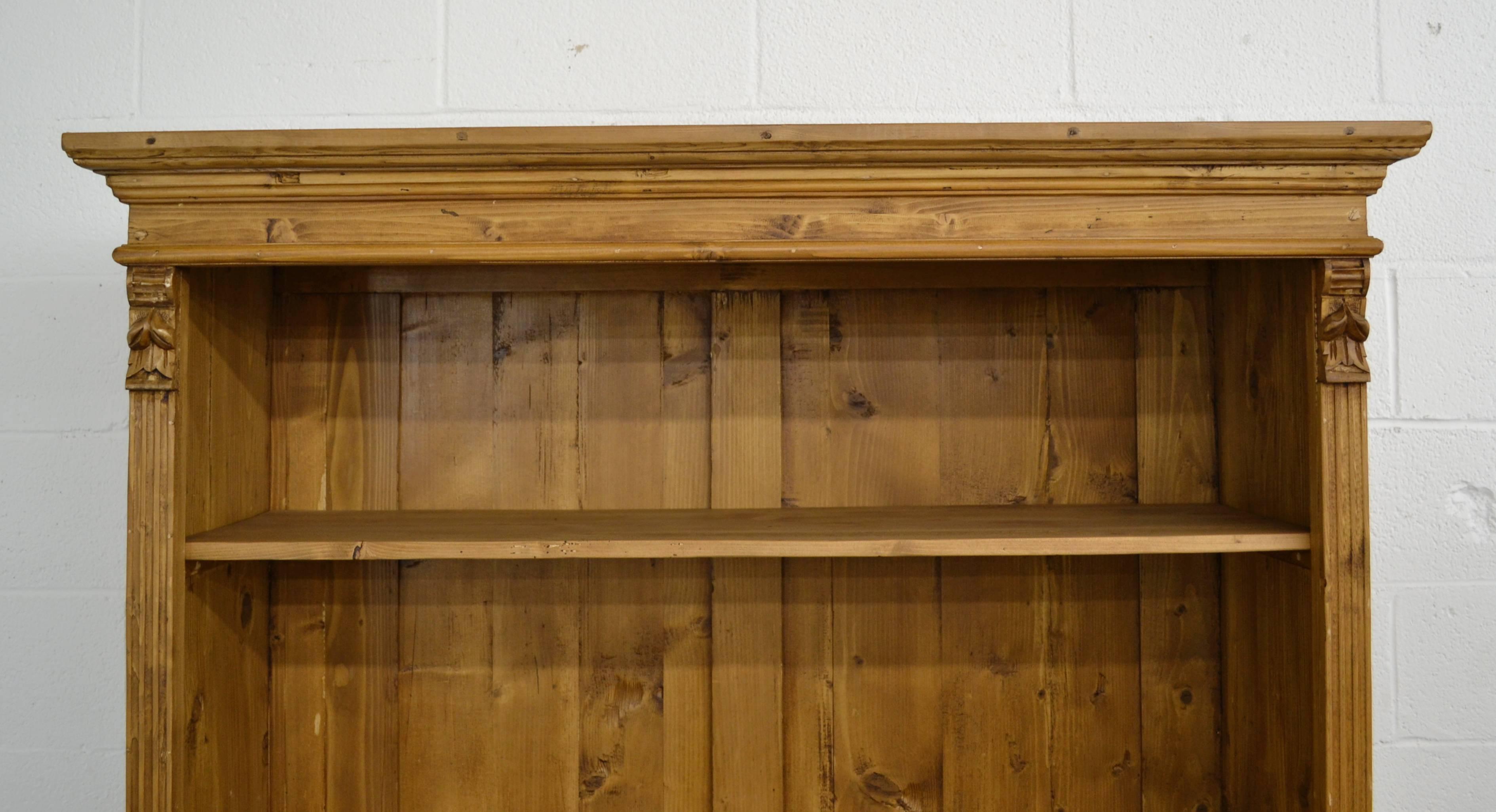 Pine Bookcase with Doors at 1stDibs