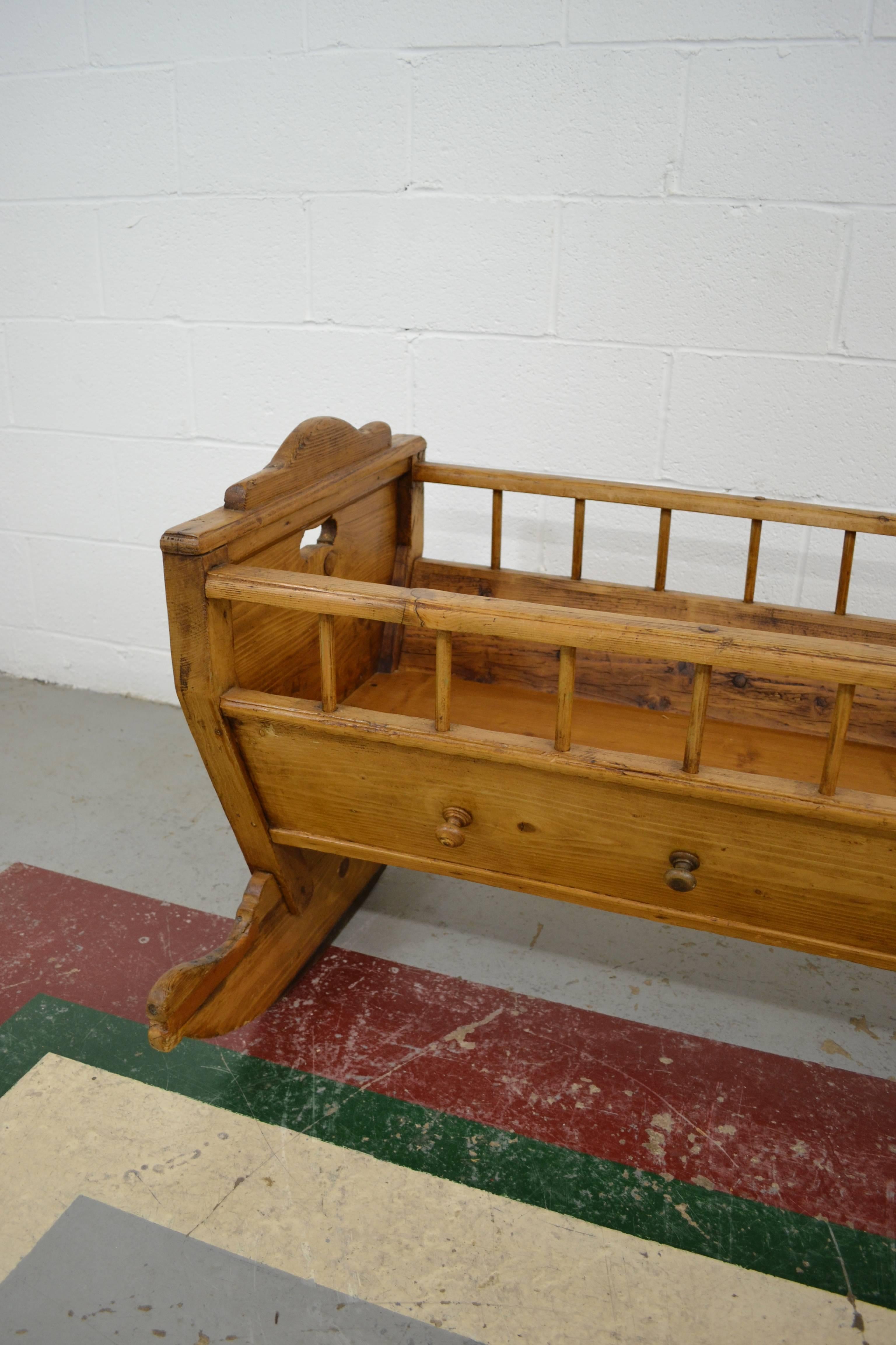 Dutch Pine Rocking Cradle