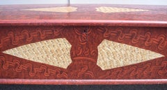 Pine and Oak Storage Bench in Decorative Paint