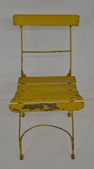 Vintage Iron and Oak Folding Bistro Chair