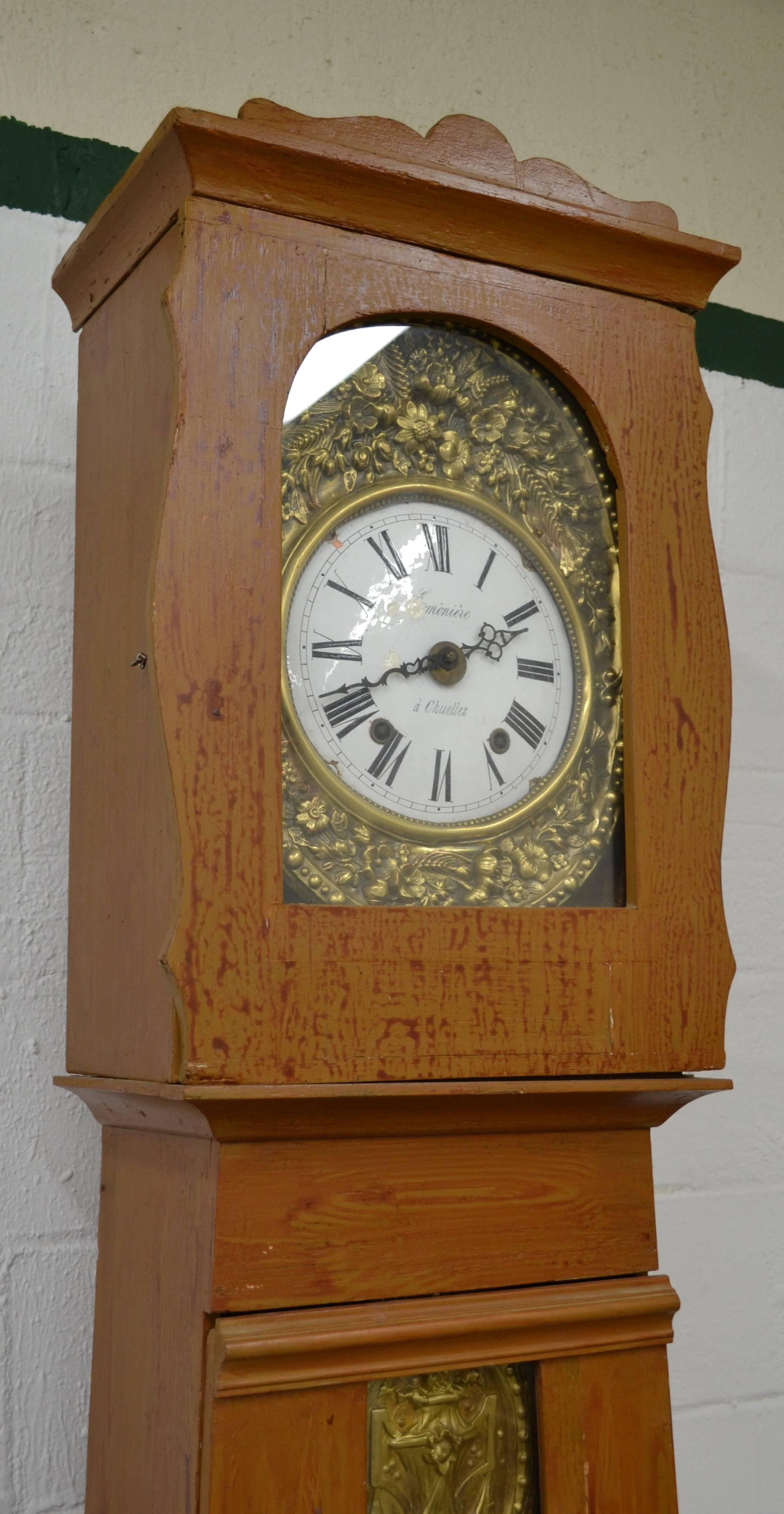 pine grandfather clock