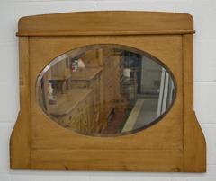 Oval Bevelled Mirror in Pine Frame