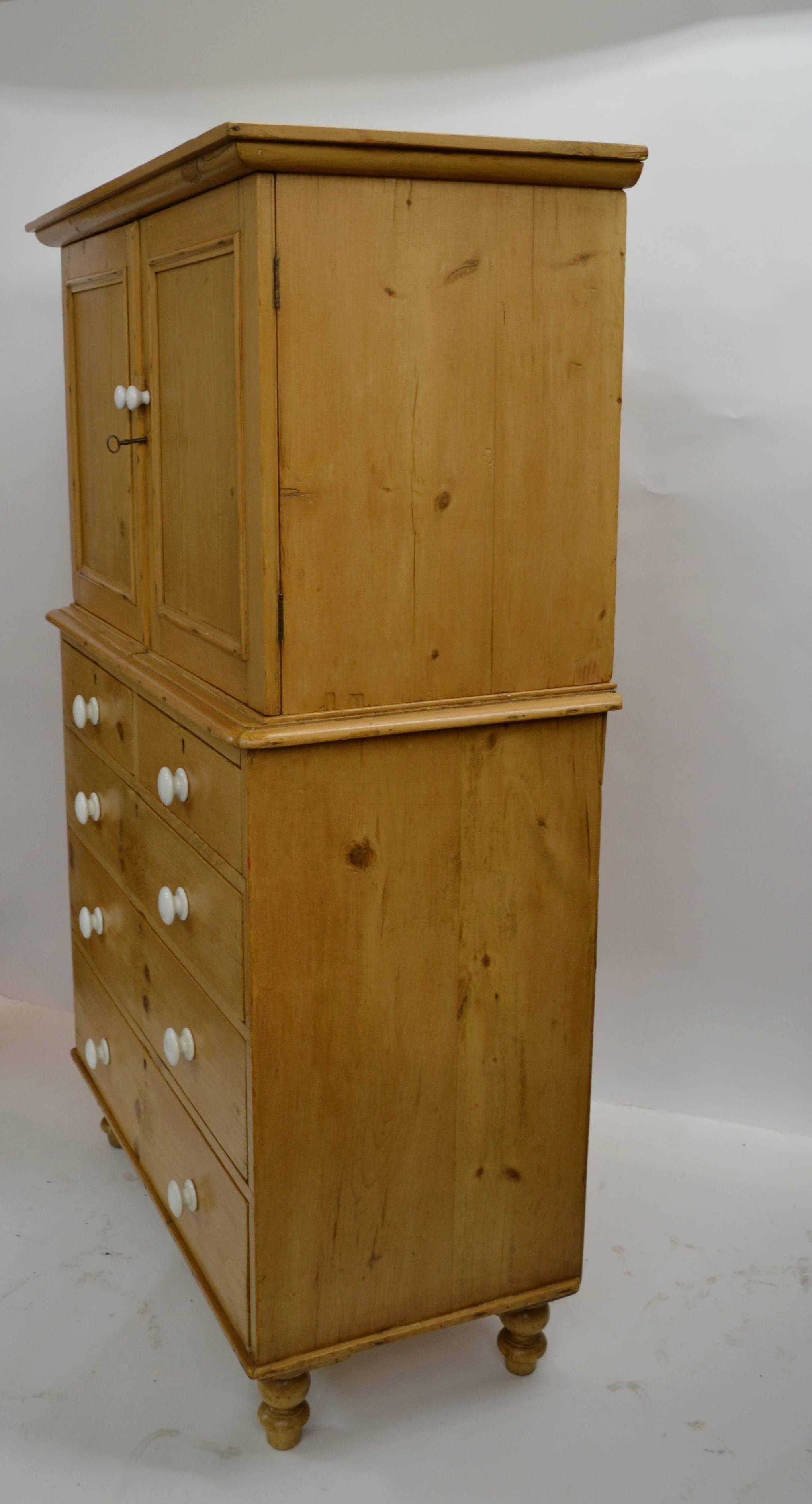 Pine Cupboard on Chest 2