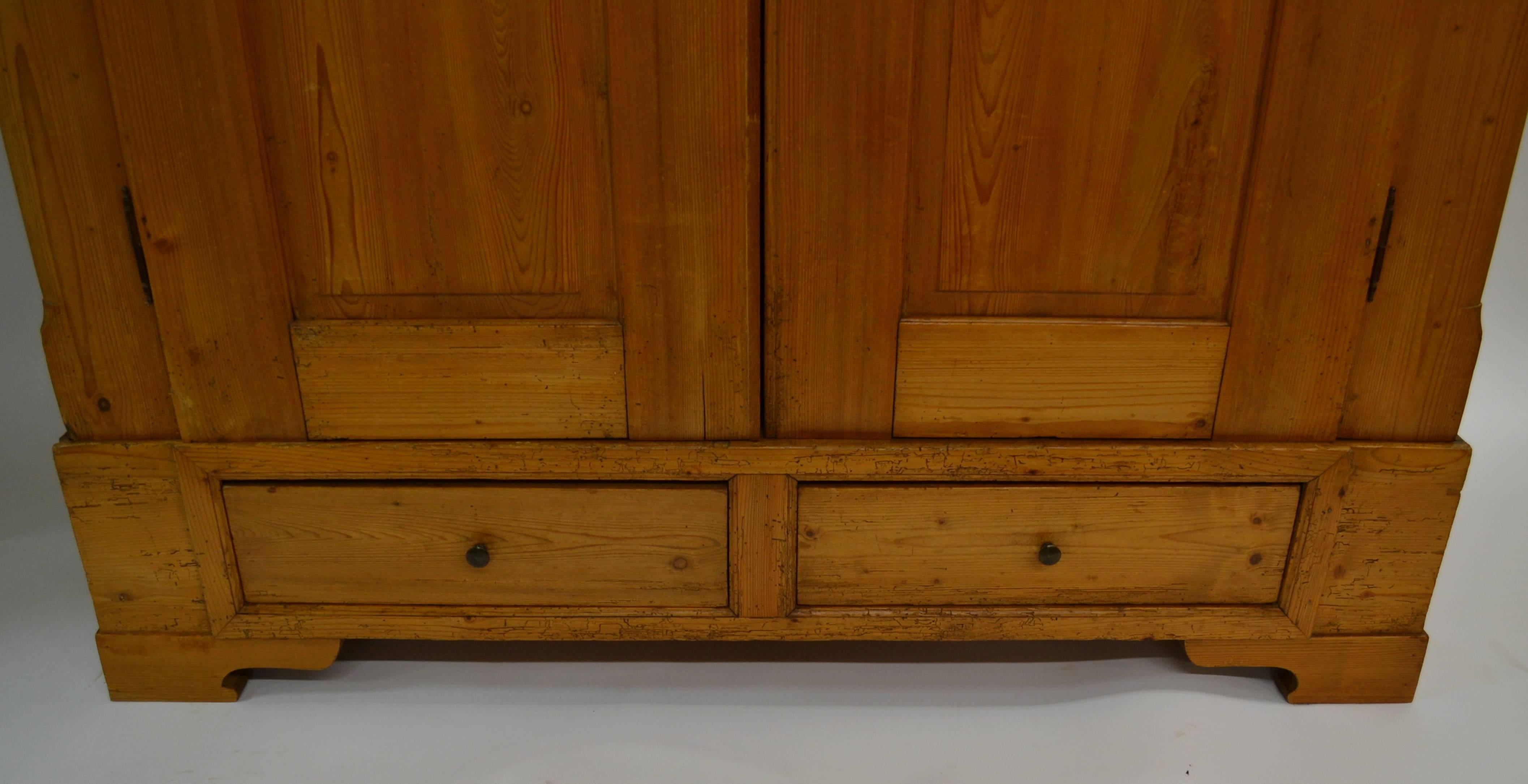 Danish Pitch Pine Armoire In Good Condition In Baltimore, MD