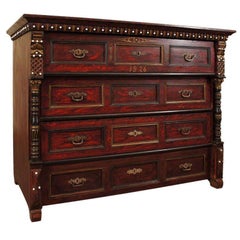 Pine Chest of Drawers in Original Decorative Paint