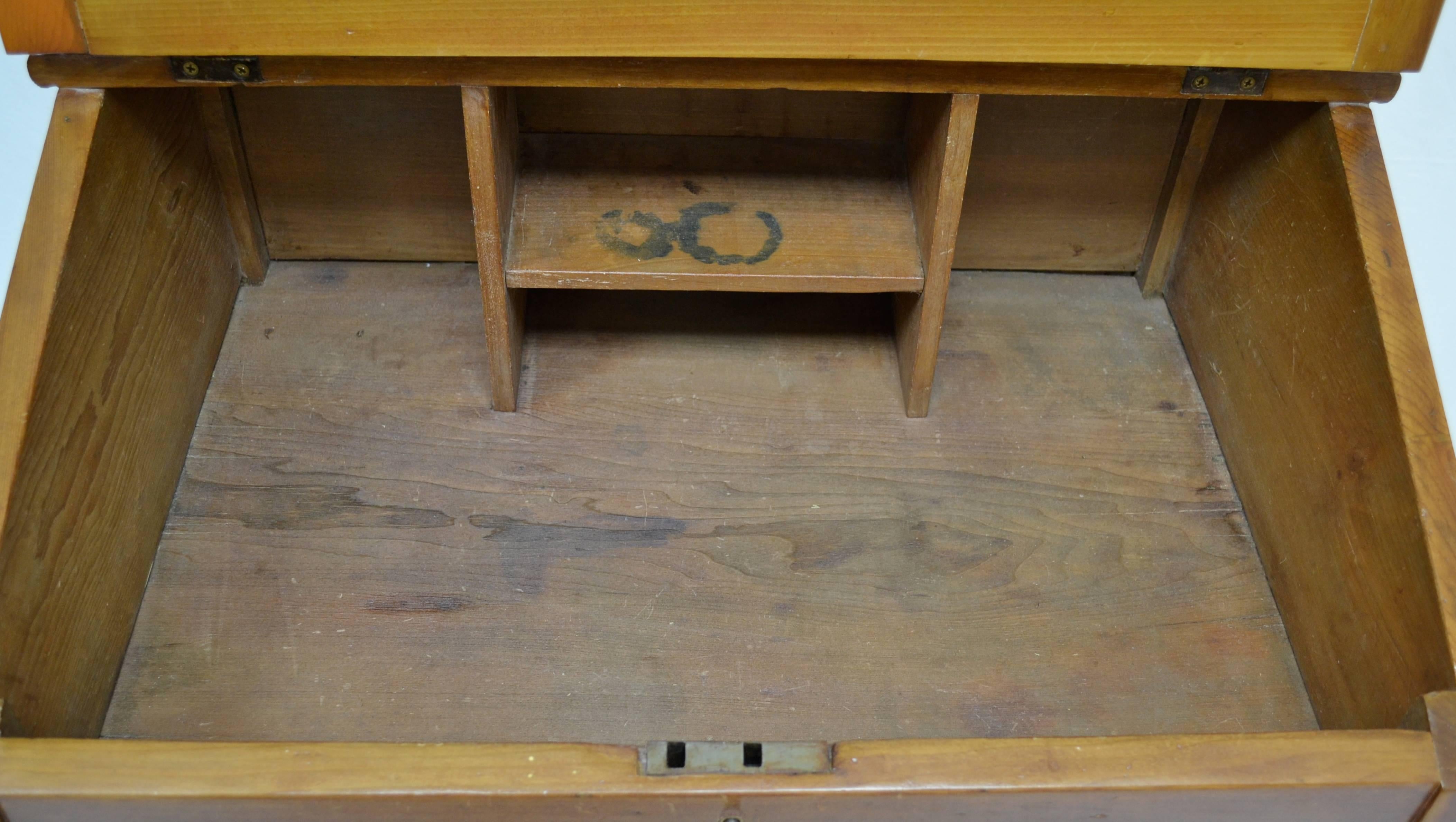 American Pine and Poplar Schoolmaster's Desk