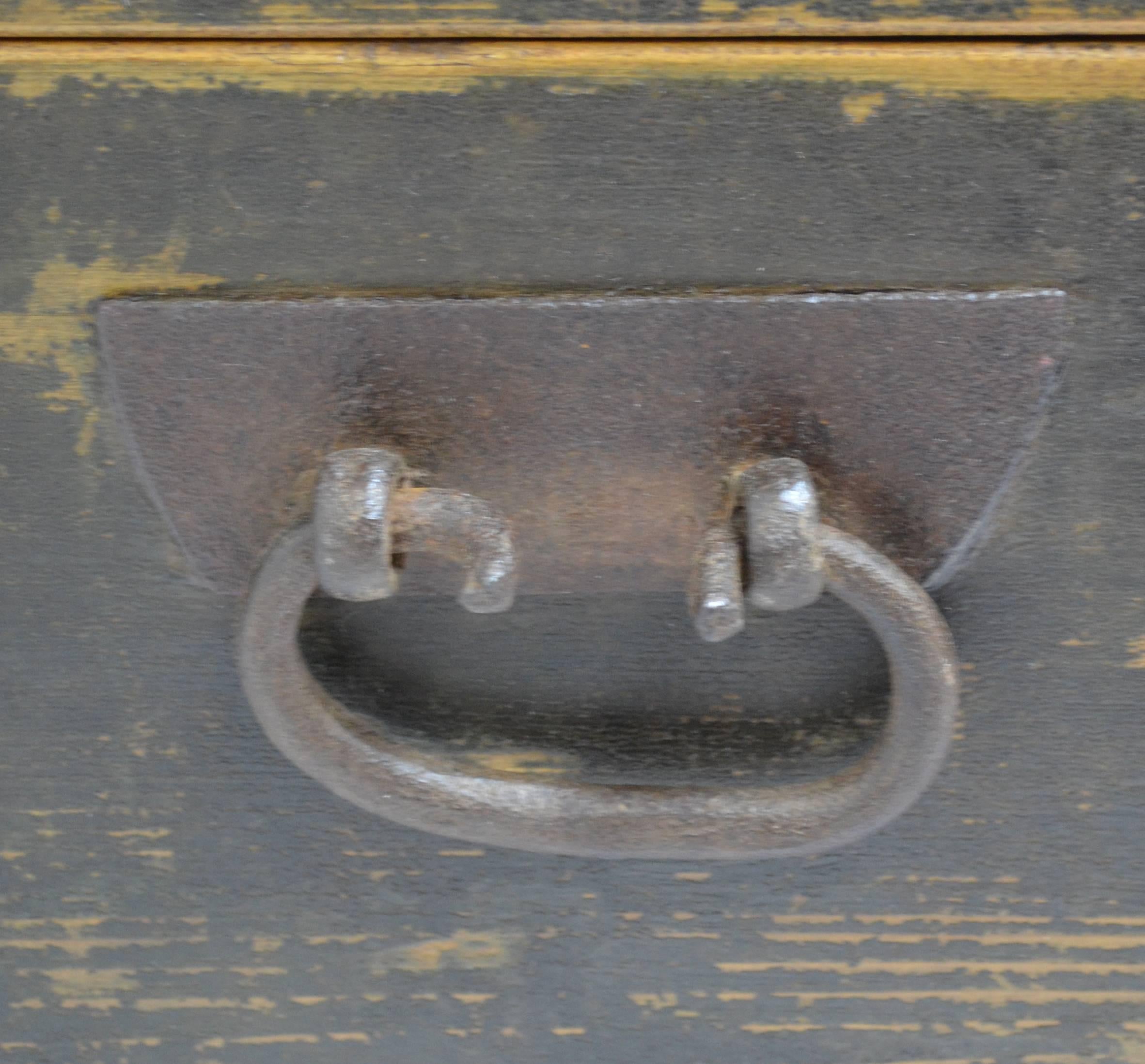 19th Century Pine Painted Dome-Top Trunk