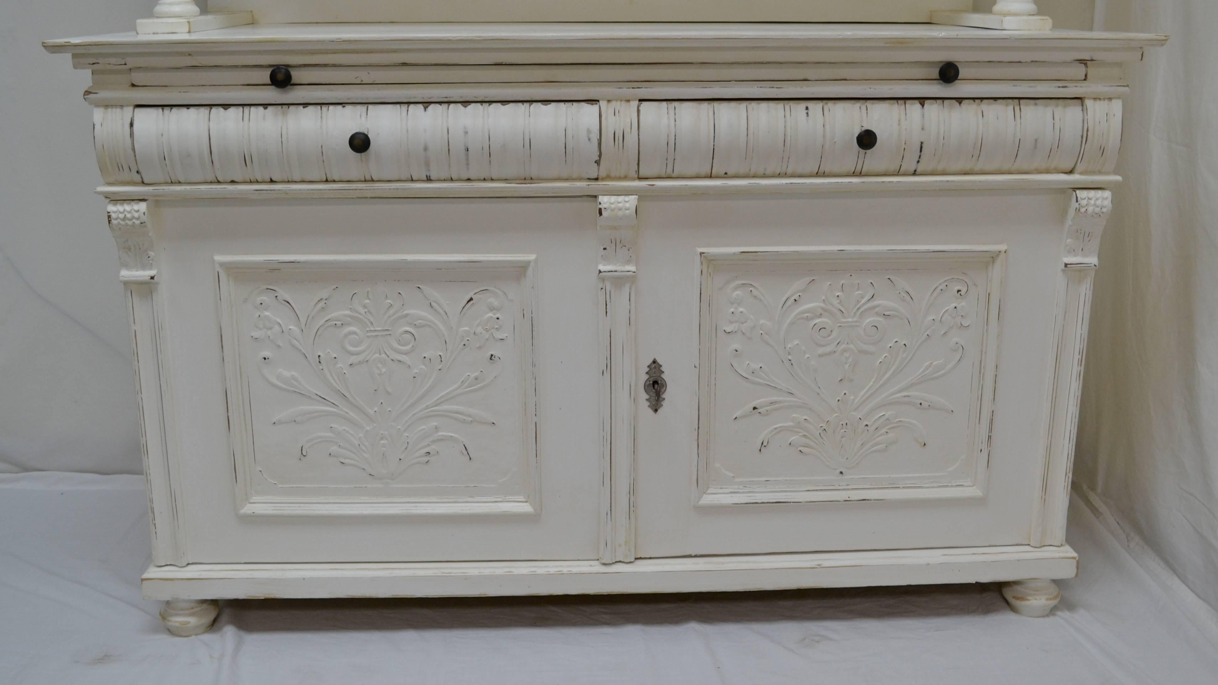 19th Century Painted Pine and Oak Buffet