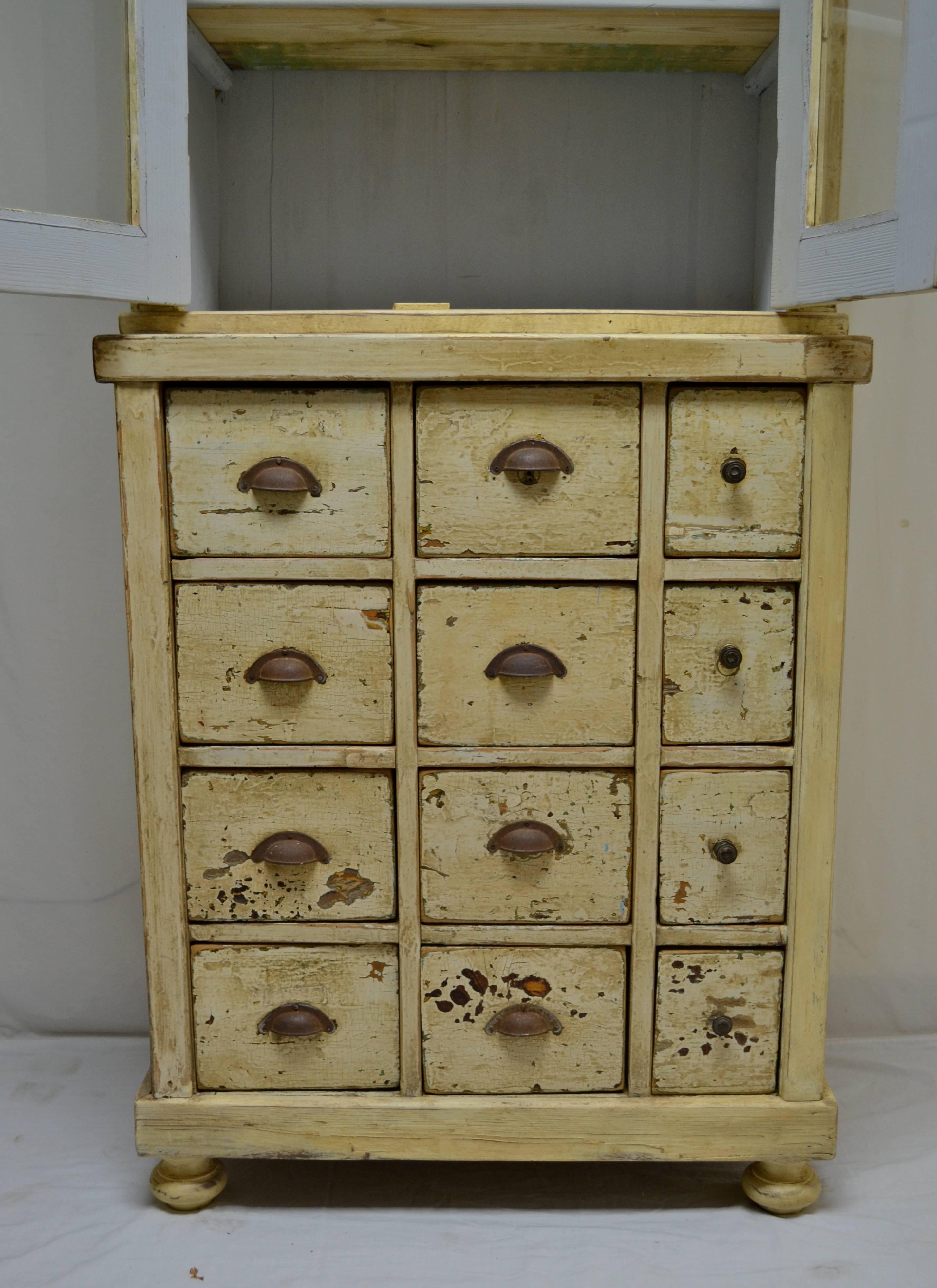 Pine 12-Drawer Apothecary Cupboard 1