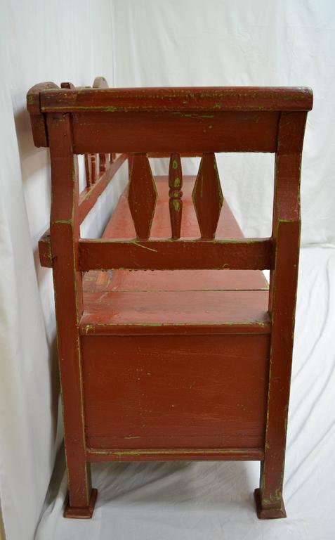 Painted Pine Storage Bench At 1stdibs