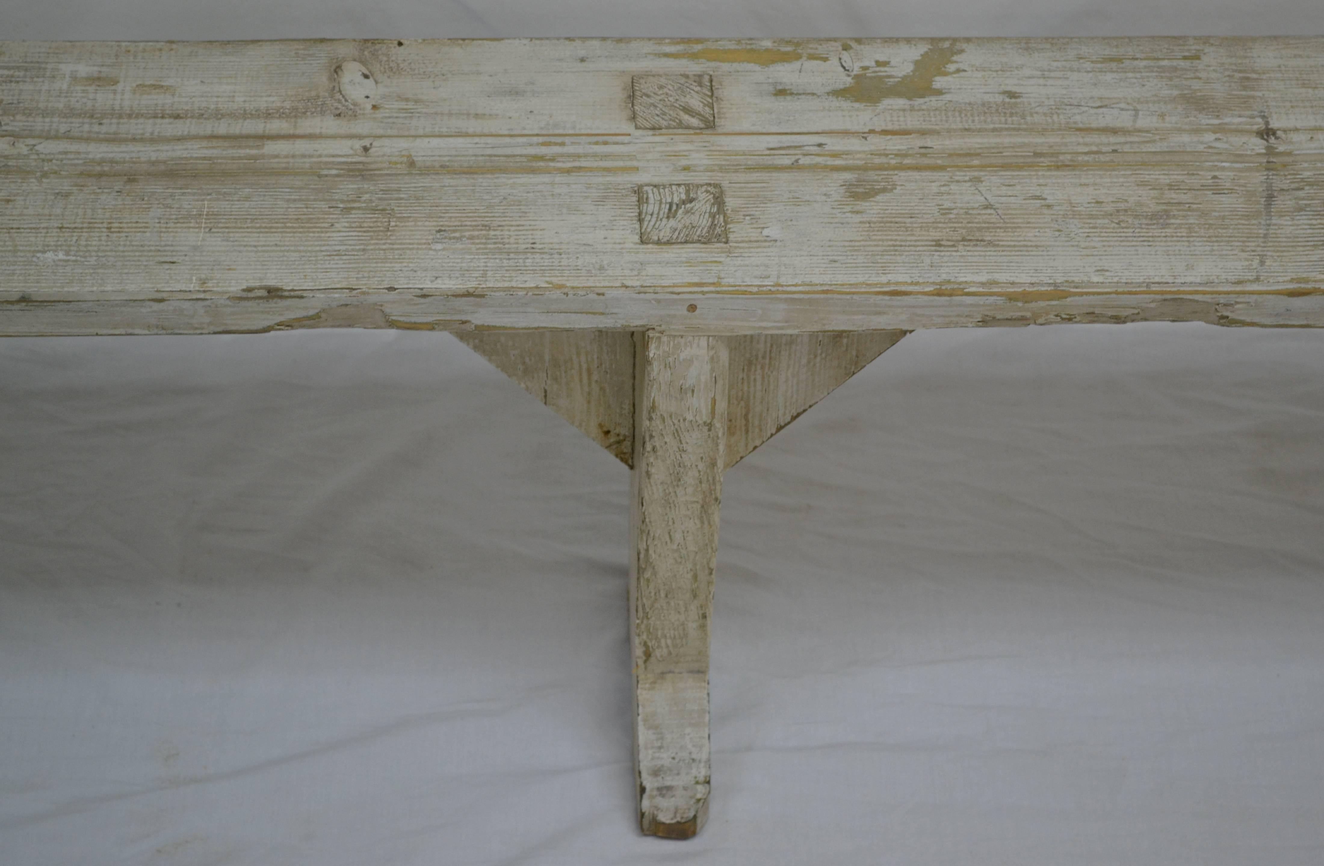 Very Long Painted Pine Bench 3