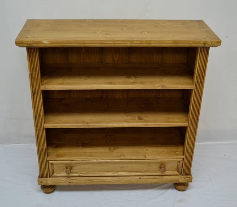 Pine Bookcase with Drawer at 1stDibs
