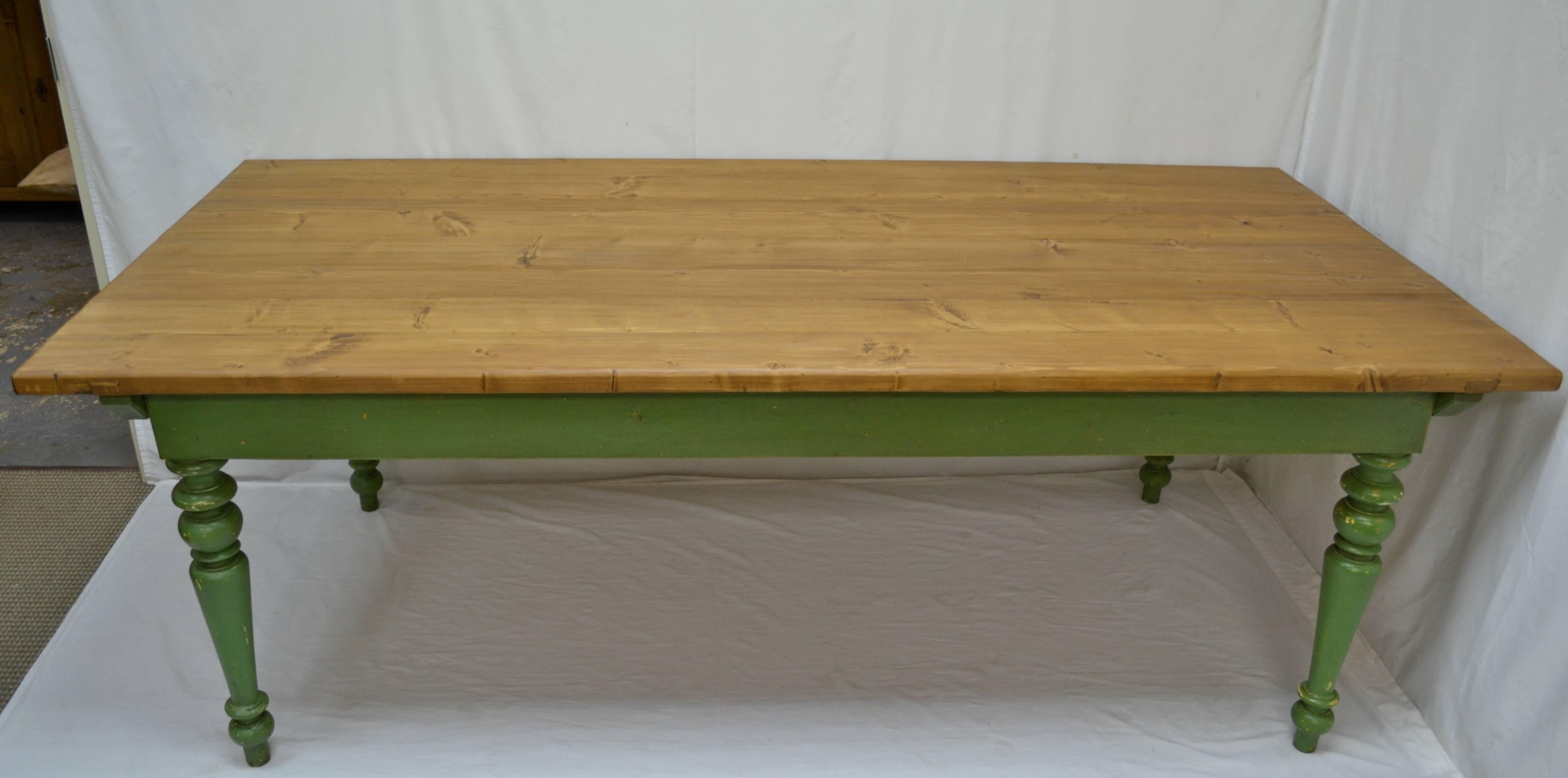 Country Vintage Pine and Beech Farmhouse Table