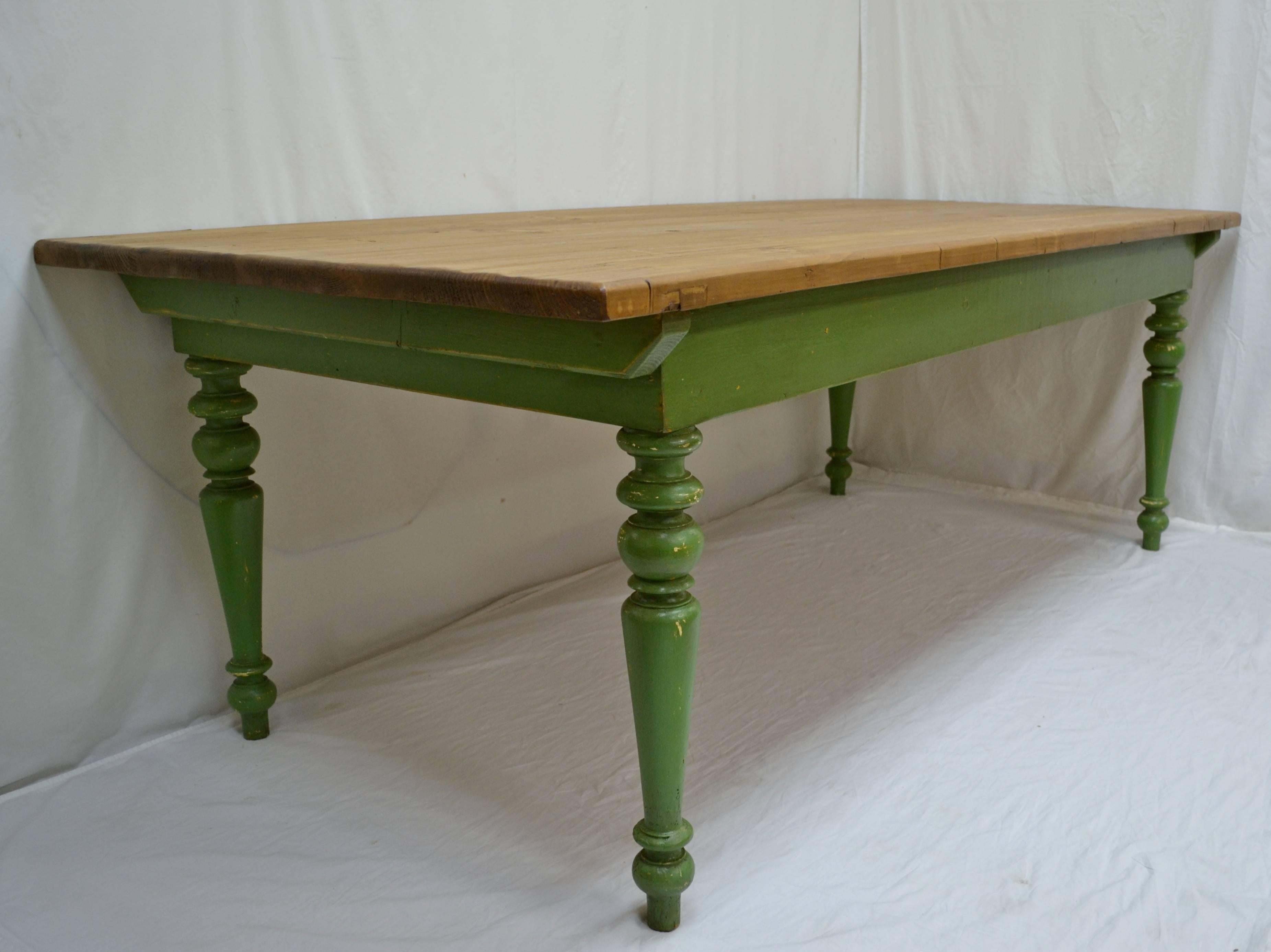 Hungarian Vintage Pine and Beech Farmhouse Table