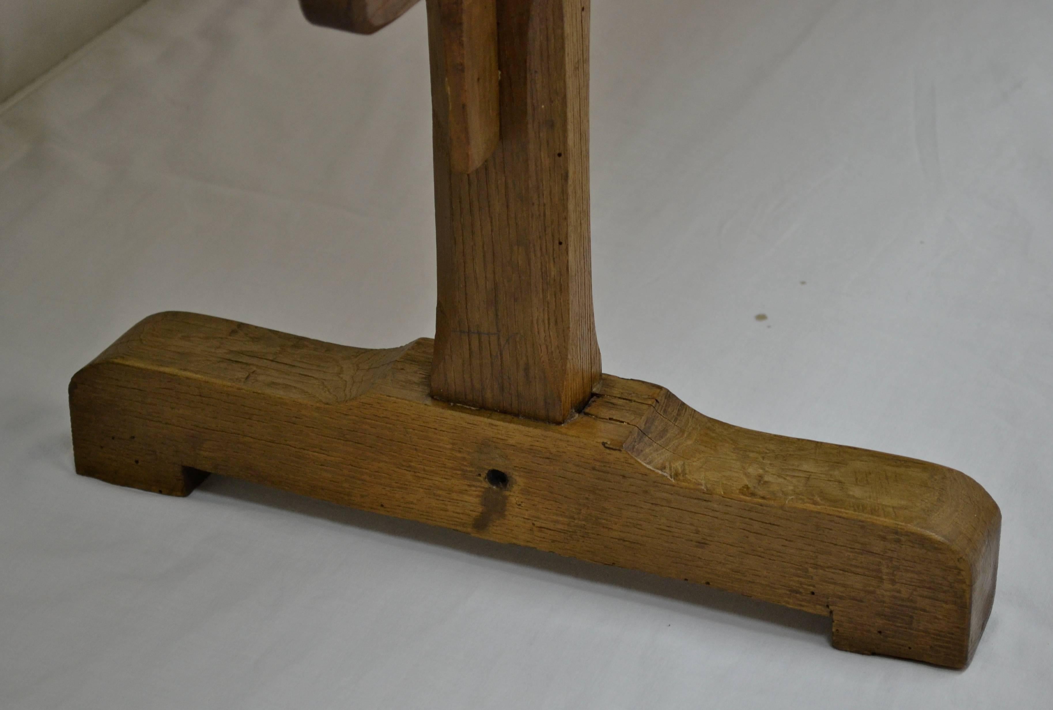 Polished Huge Fruitwood Trog or Dough Bowl with Oak Stand