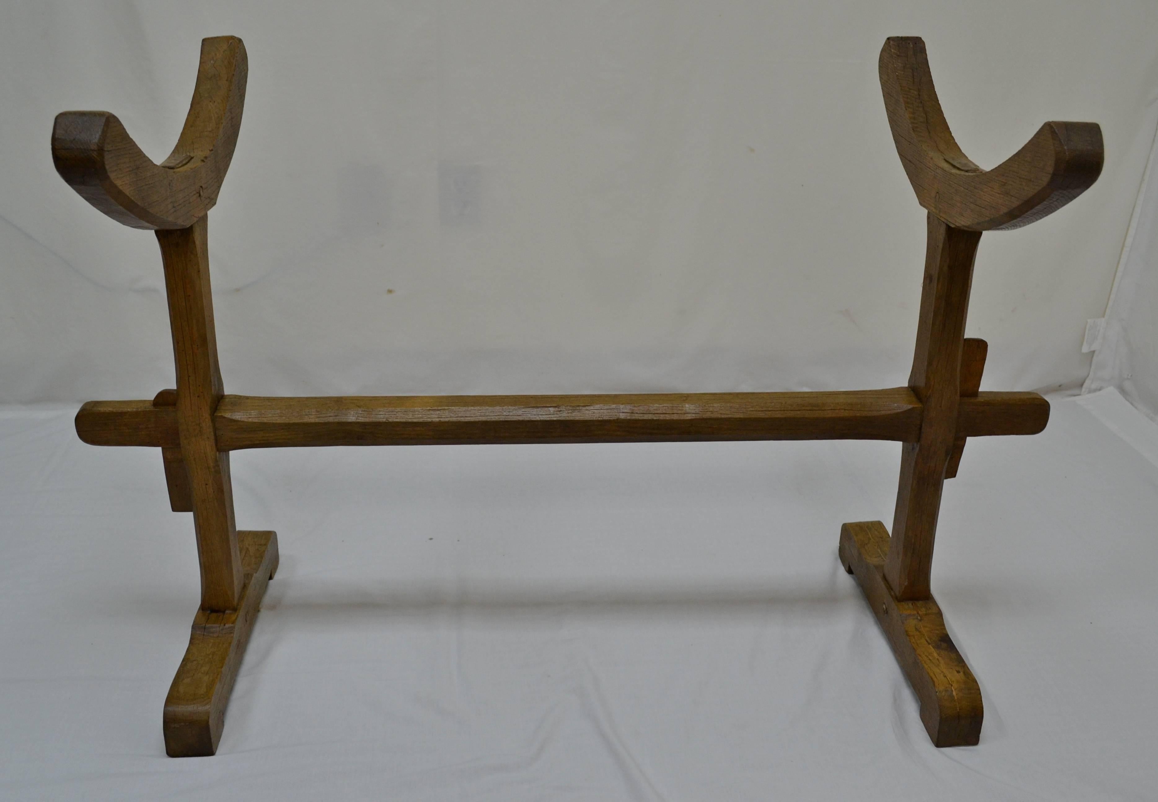 Huge Fruitwood Trog or Dough Bowl with Oak Stand In Excellent Condition In Baltimore, MD