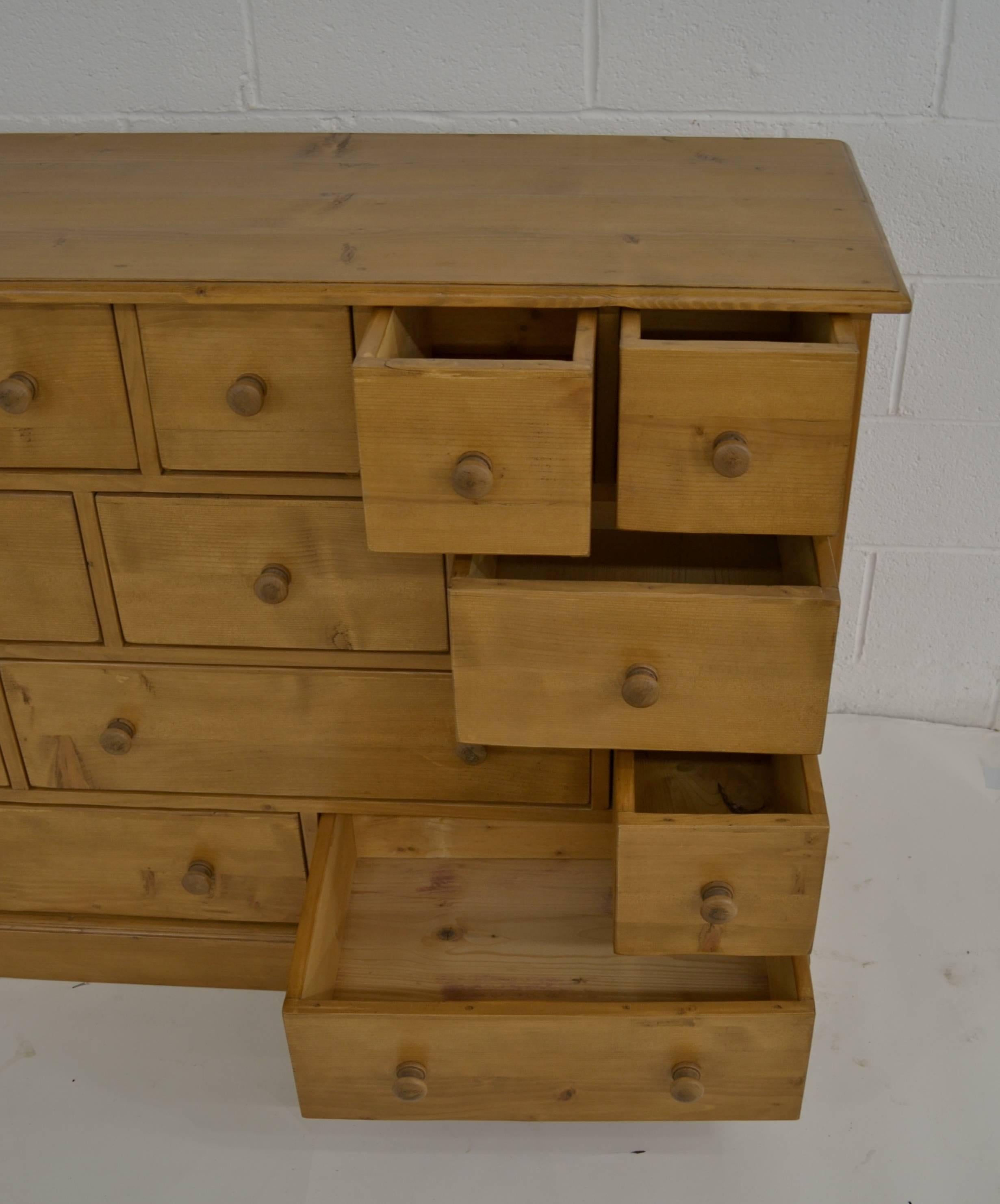 Contemporary Vintage Pine 13-Drawer Apothecary Chest