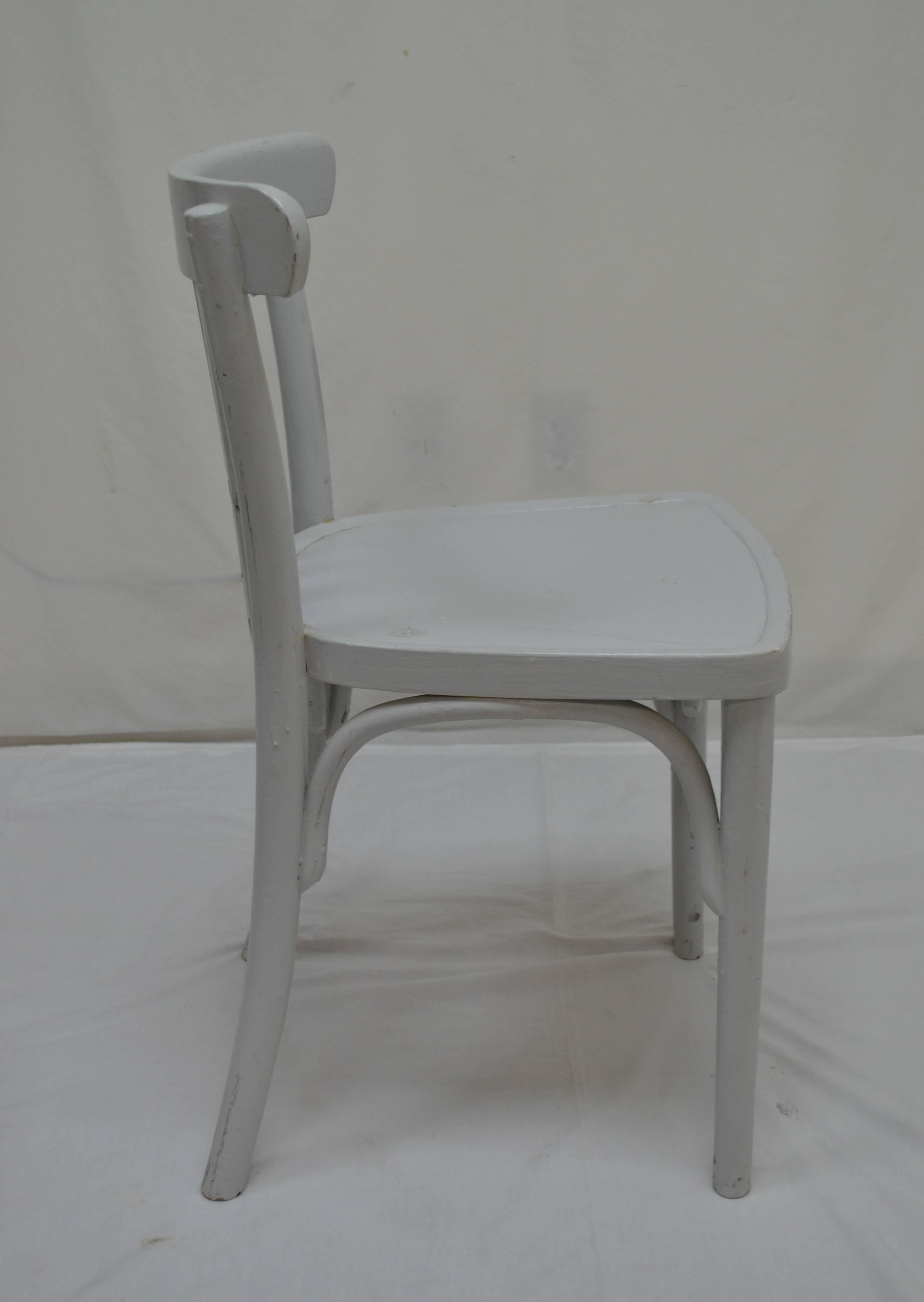 Set of Four Vintage Painted Bentwood Chairs 3