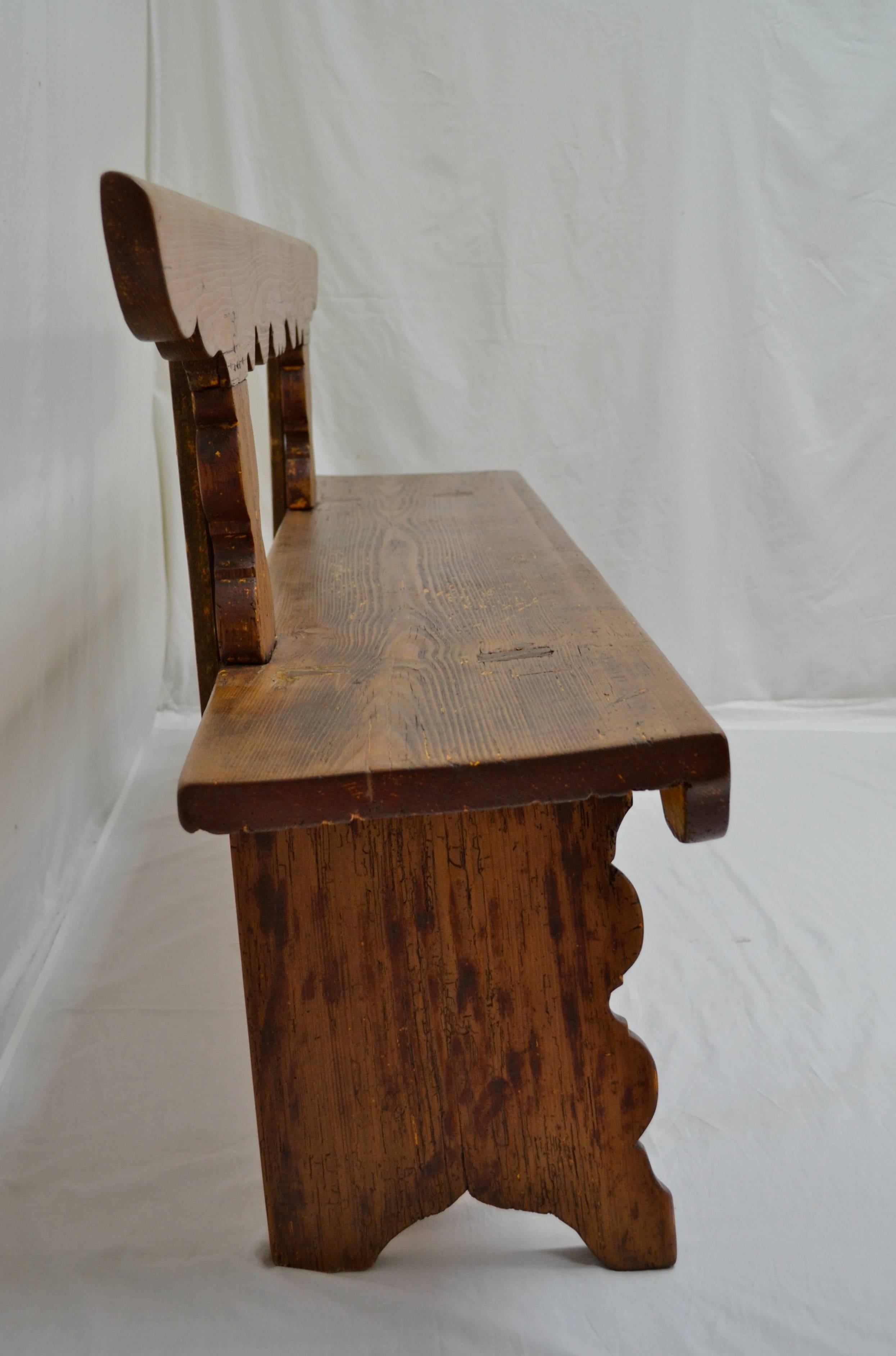 Country Rustic Pine Bench