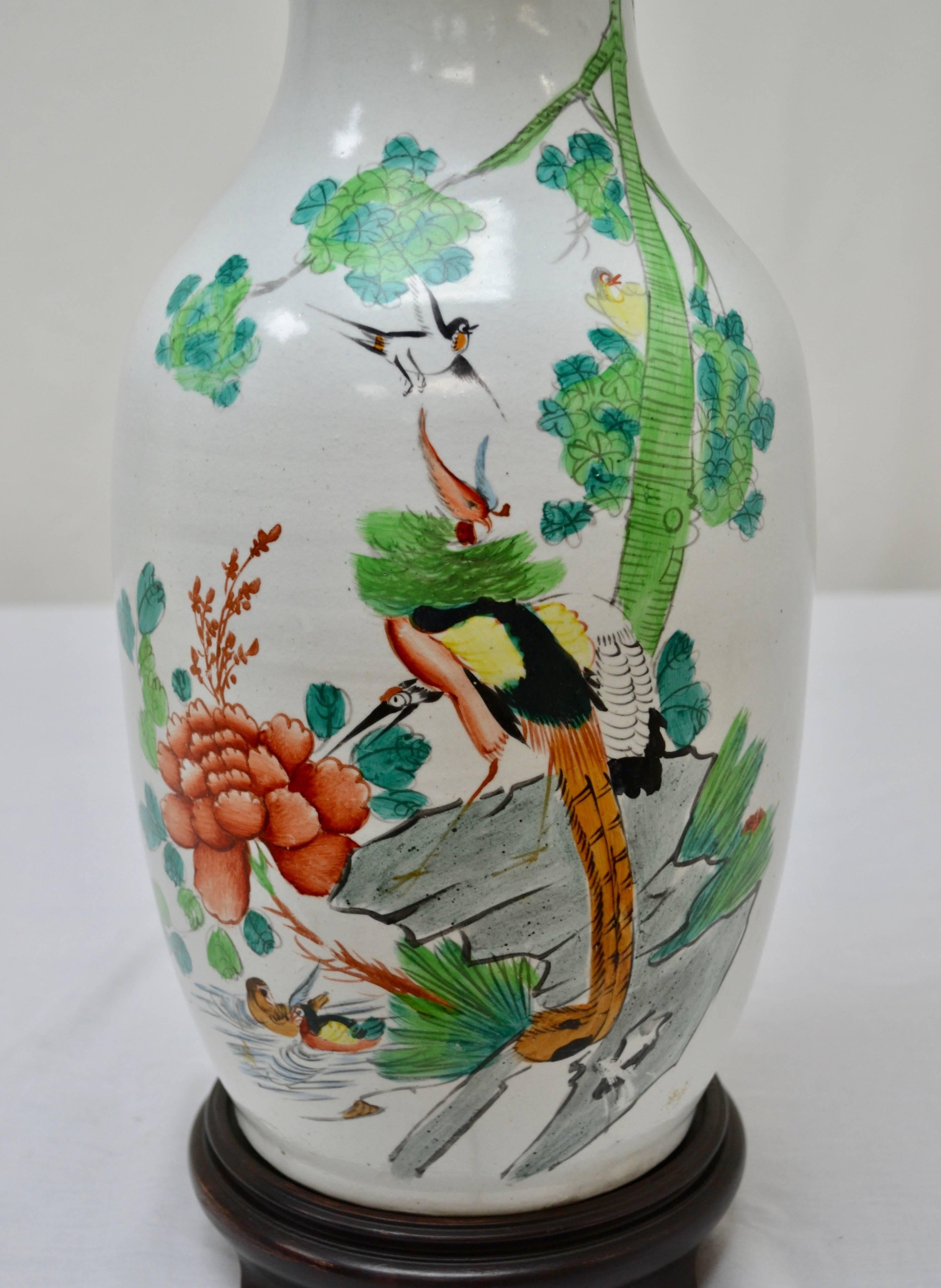 XXIe siècle et contemporain Lampe de bureau à vase en porcelaine chinoise en vente