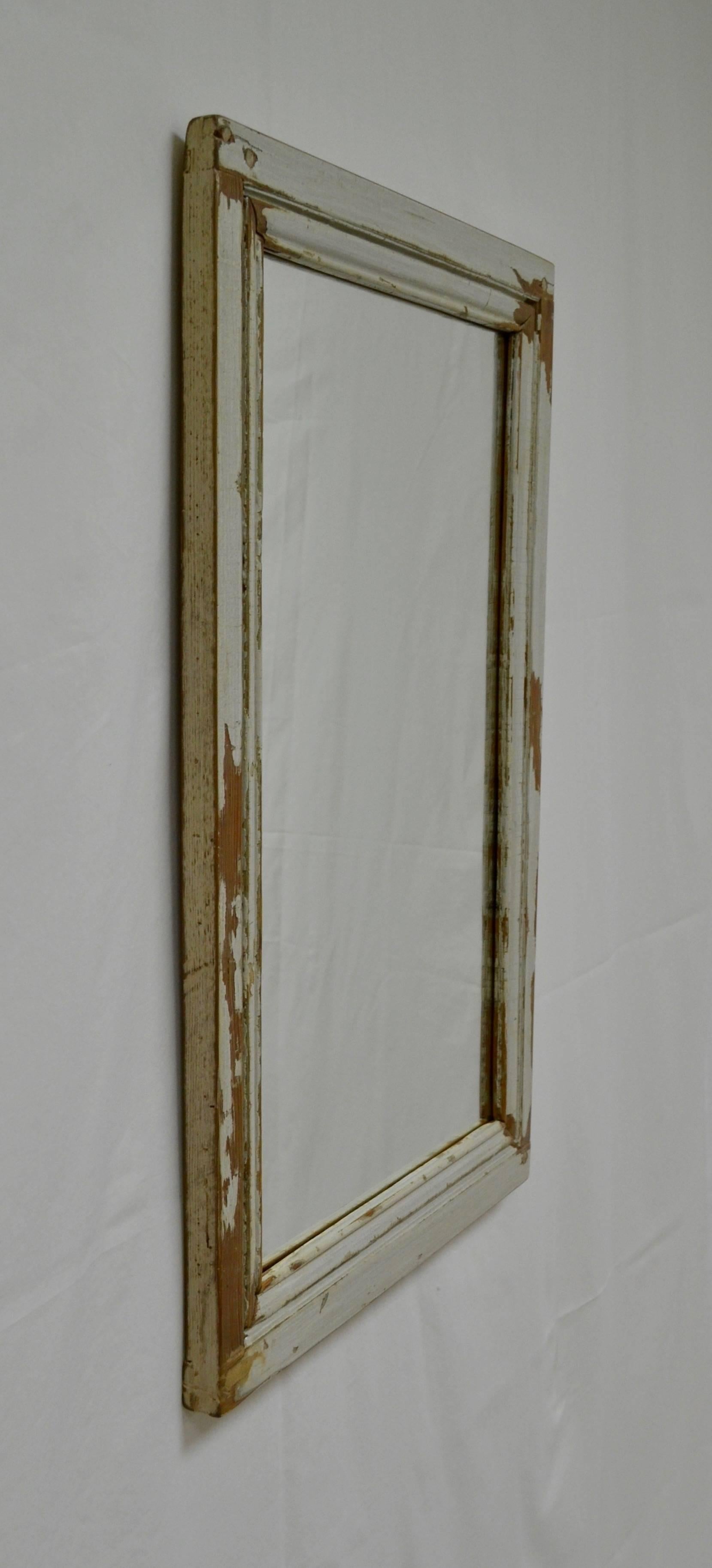 Rustic Pine Wall Mirror from Antique French Panel