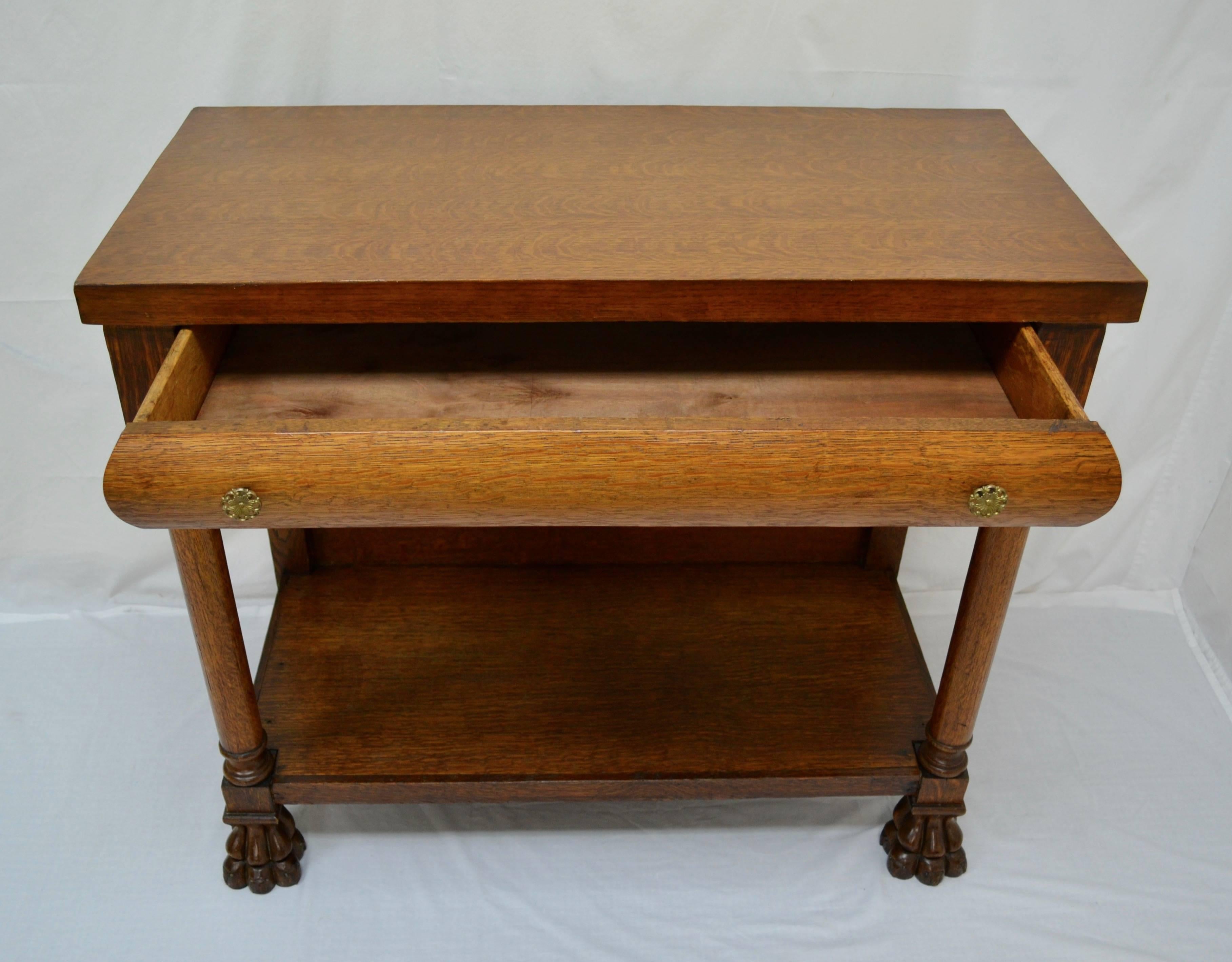 Oak Paw Footed Pier Table 1