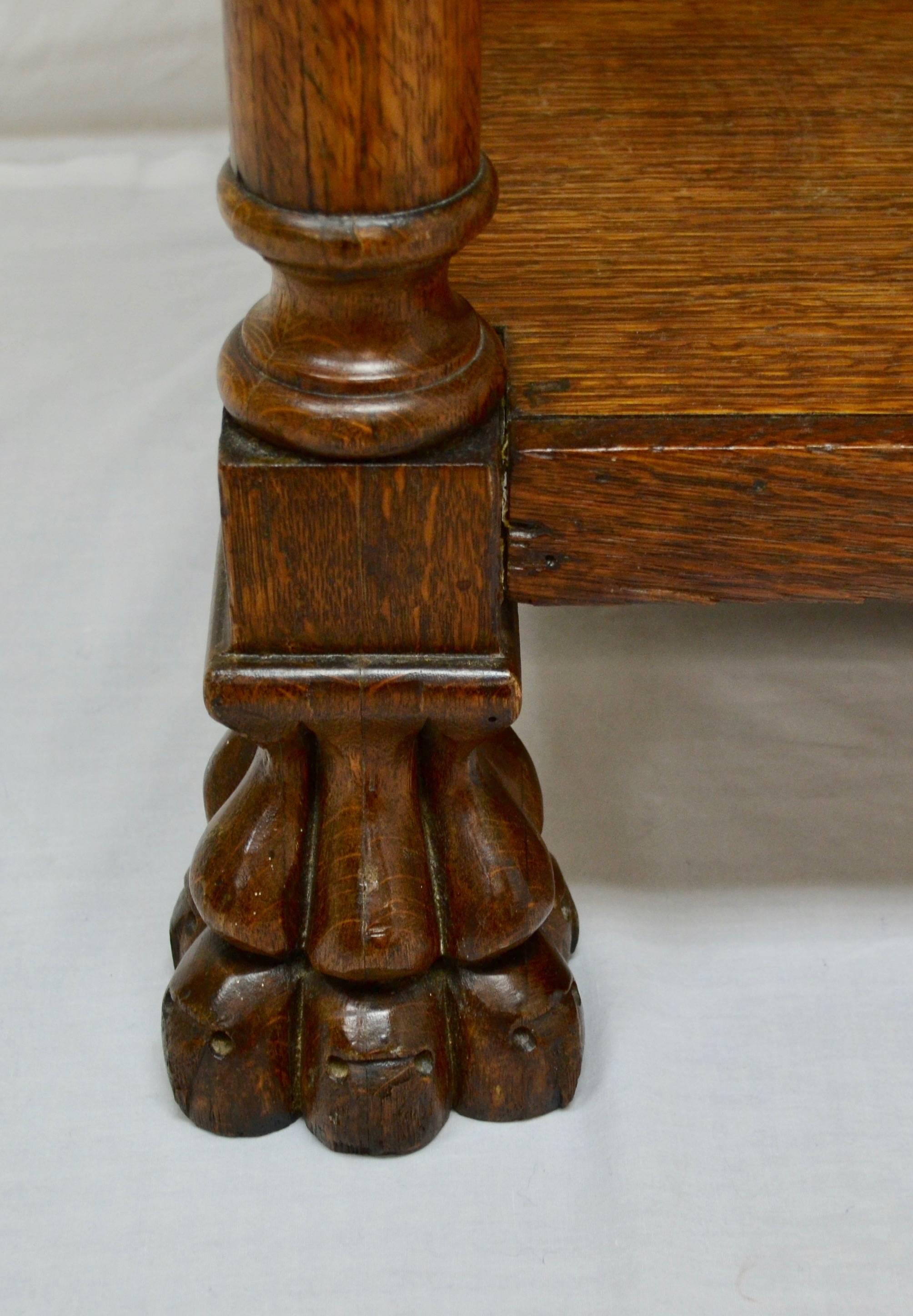Oak Paw Footed Pier Table 4