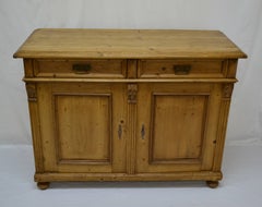 Pine Two-Door Dresser Base with Interior Drawers