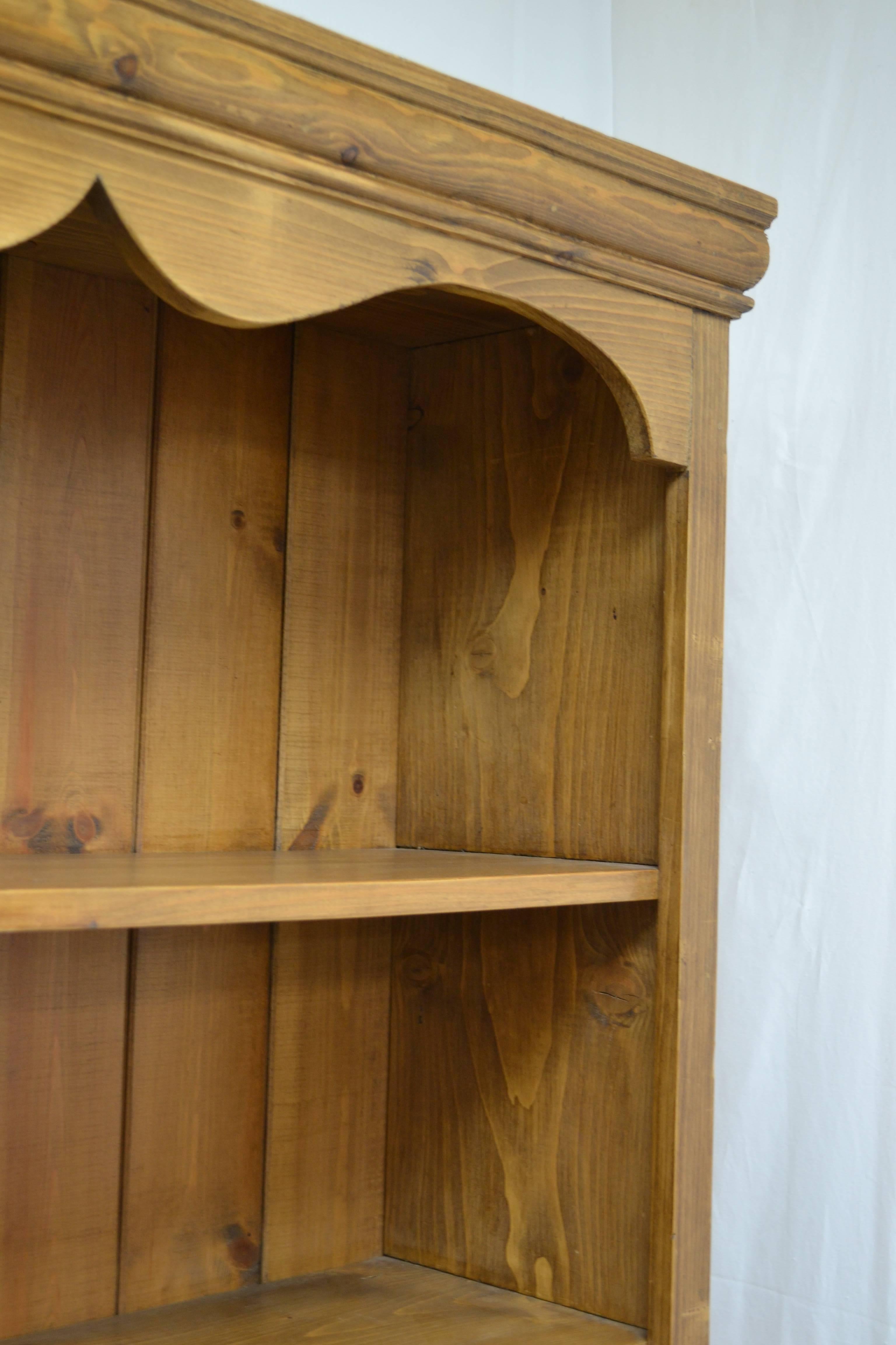 Vintage Pine Bookcase with Two Doors 1