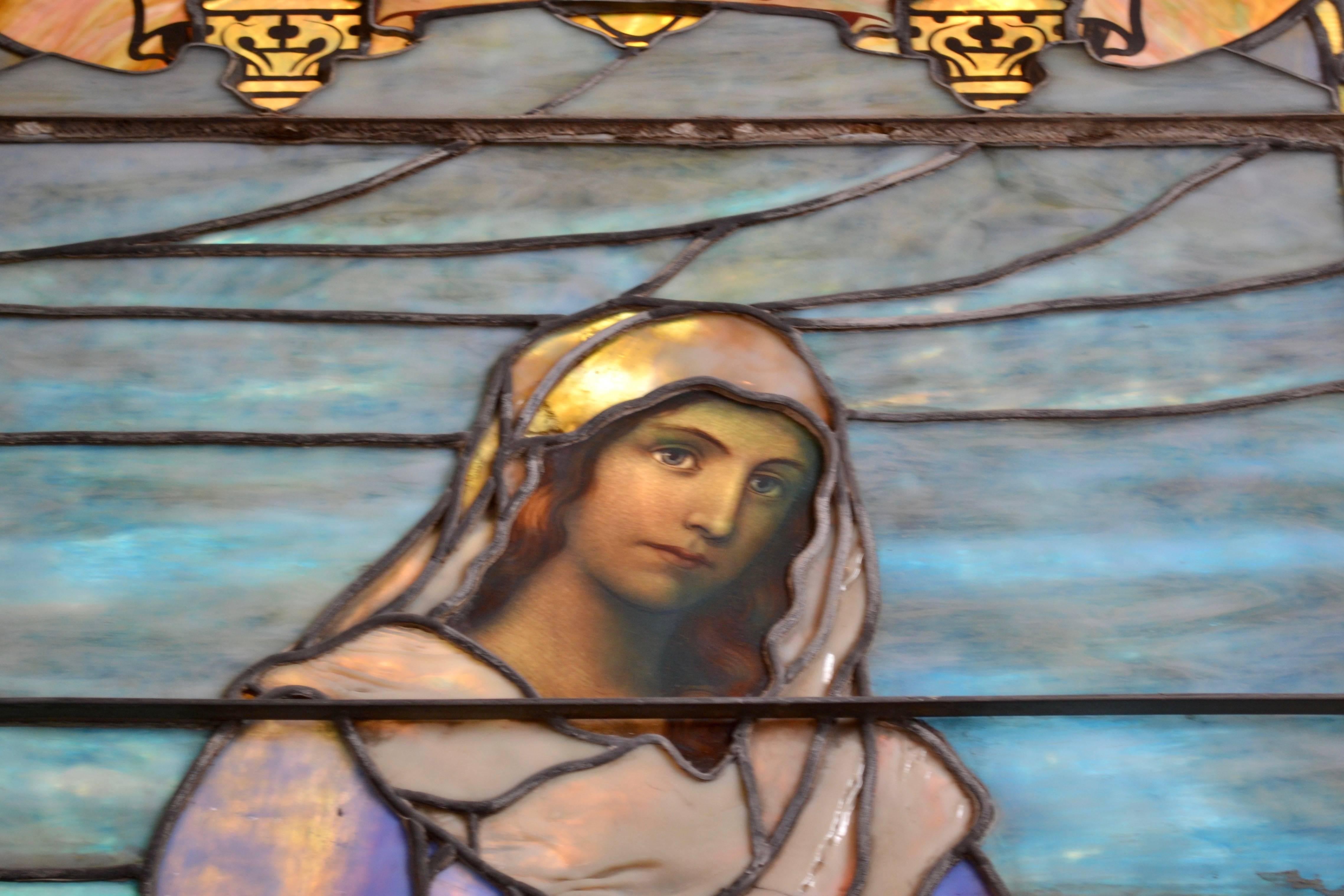 Stained Art Glass Window Depicting Ruth For Sale 1