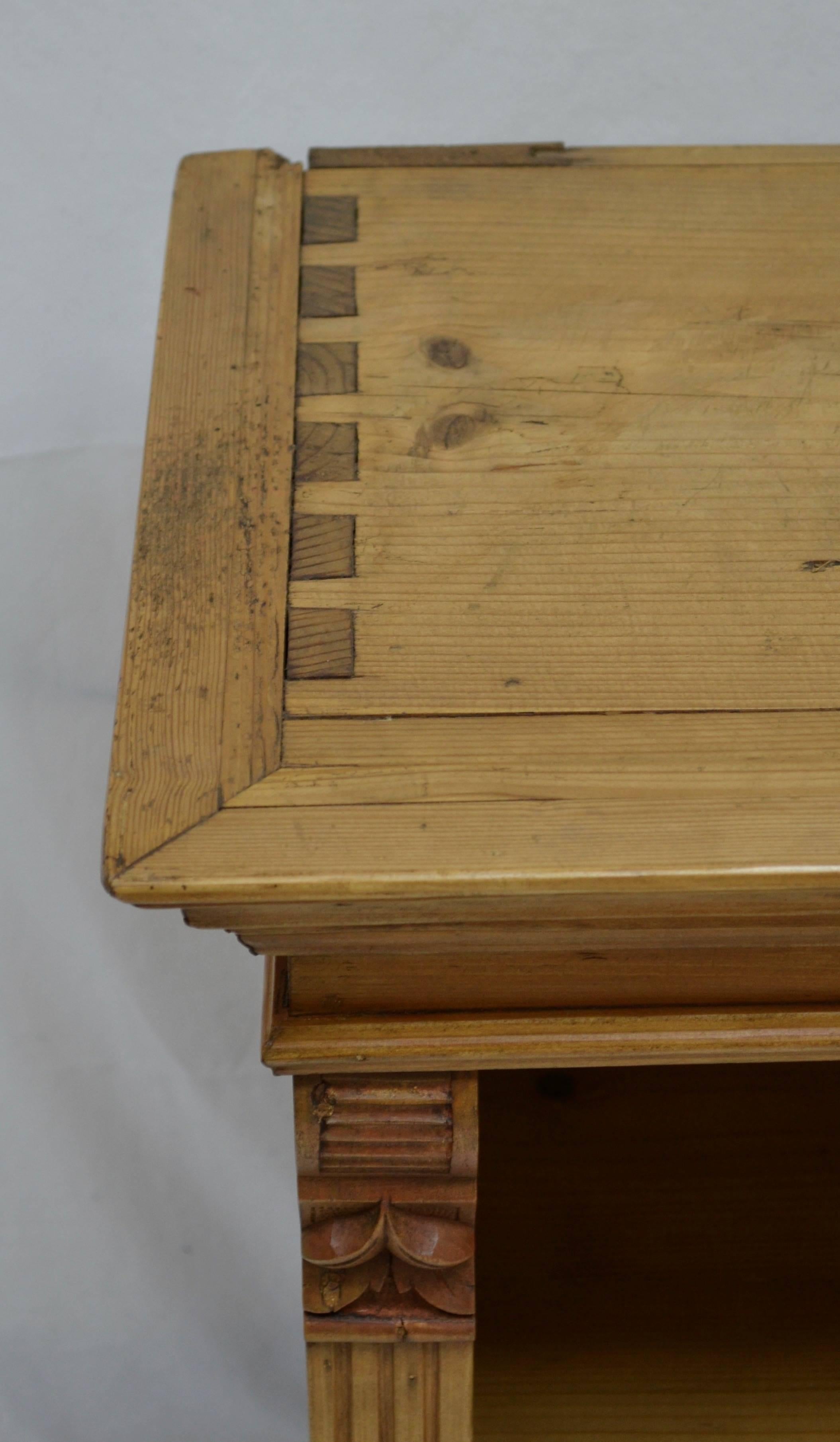 19th Century Pine Low Bookcase