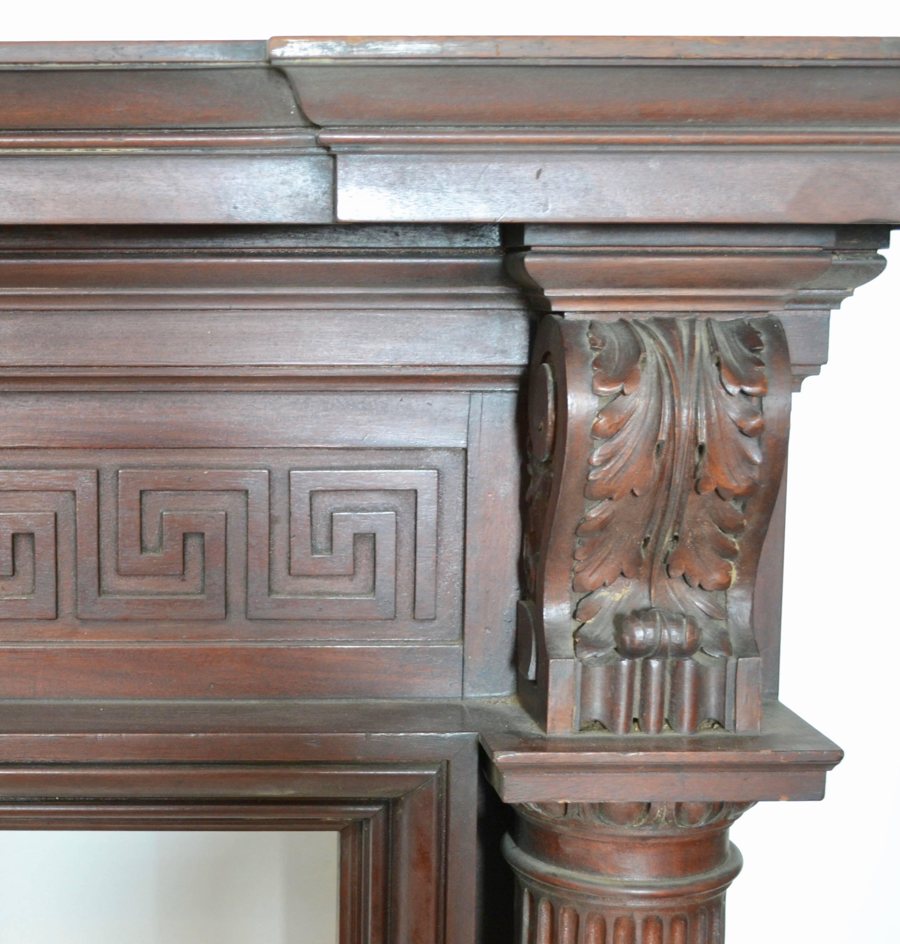 19th Century Mahogany Fireplace Mantel