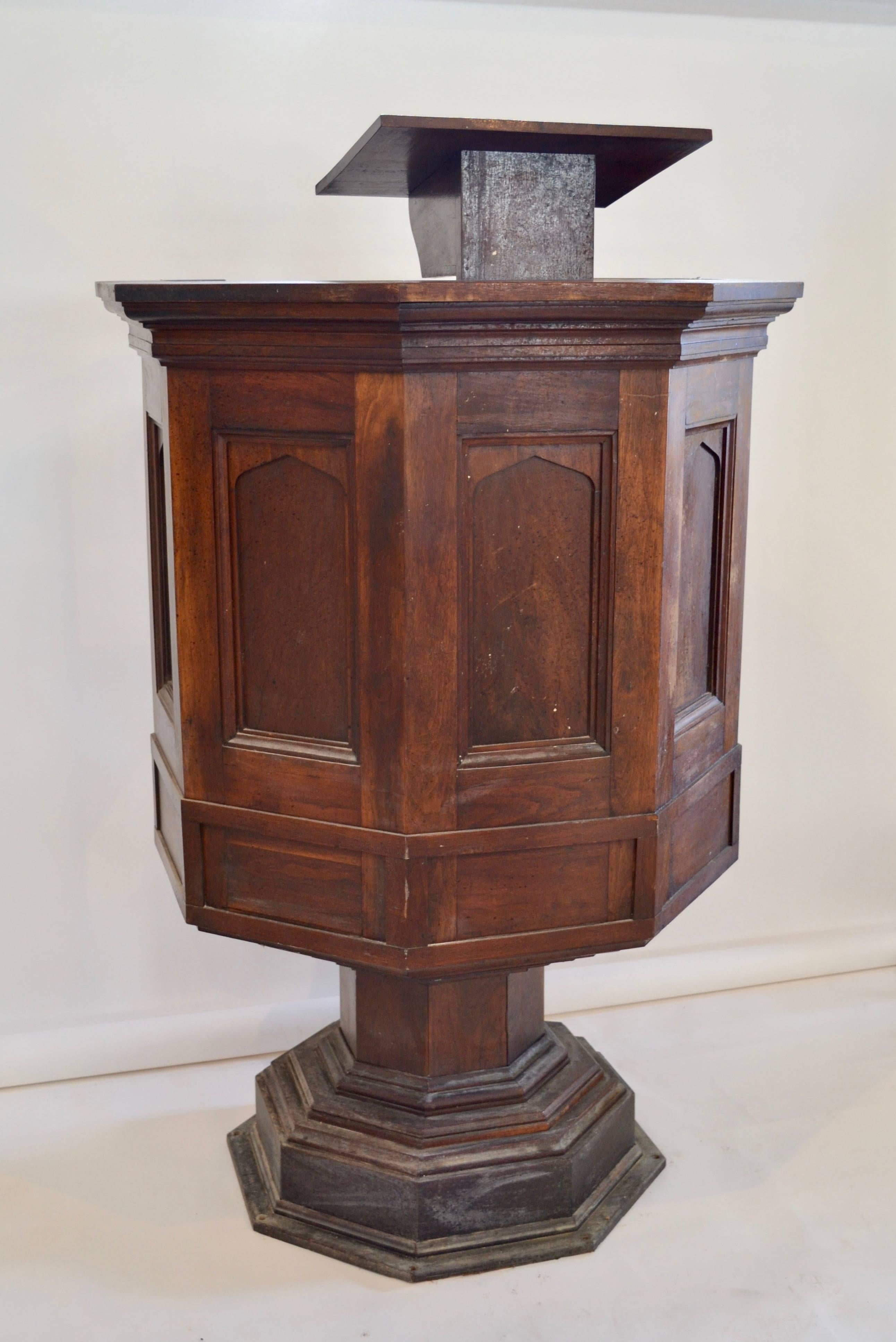 American Early 20th Century Walnut Pulpit