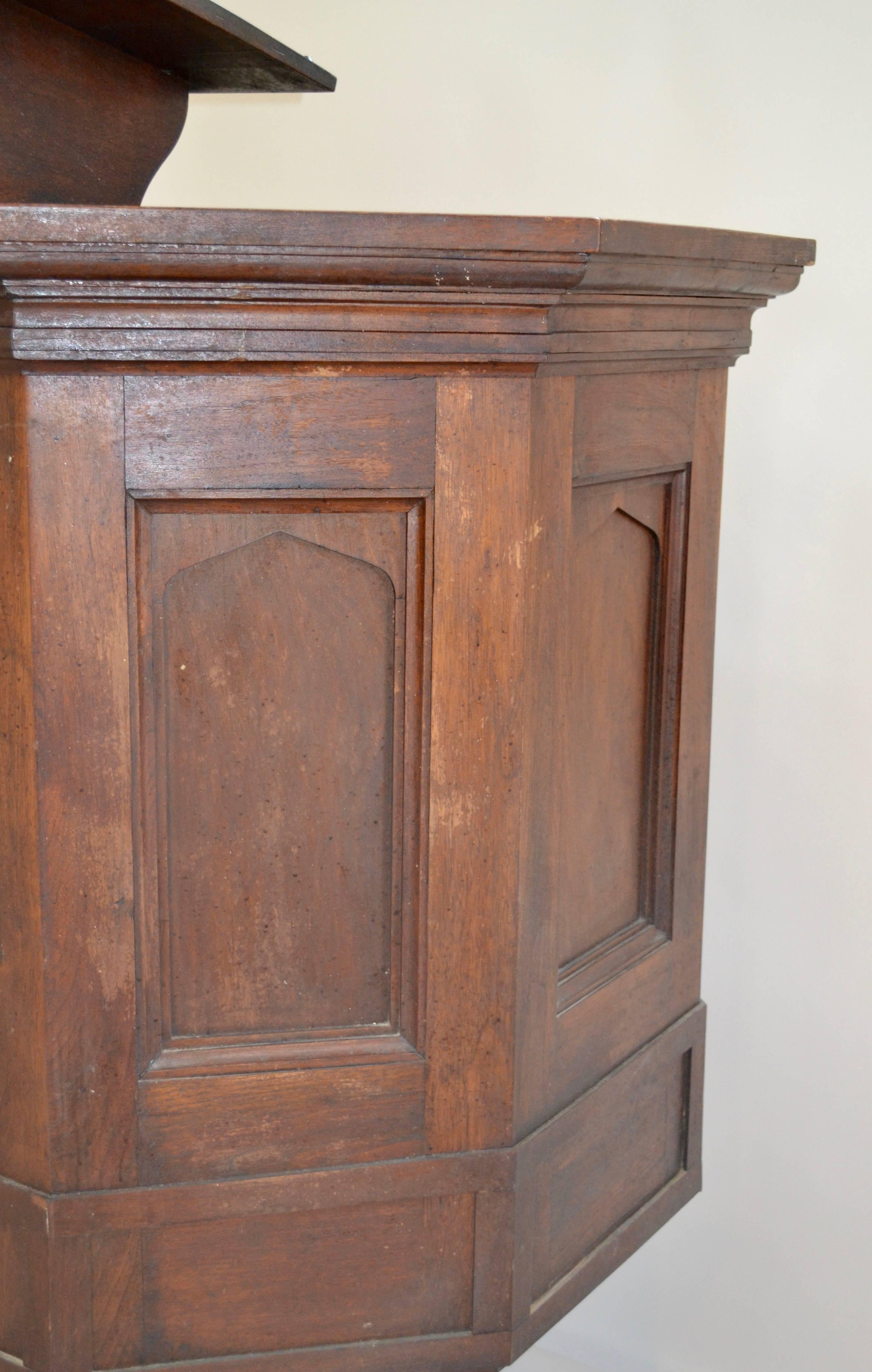 Early 20th Century Walnut Pulpit 1