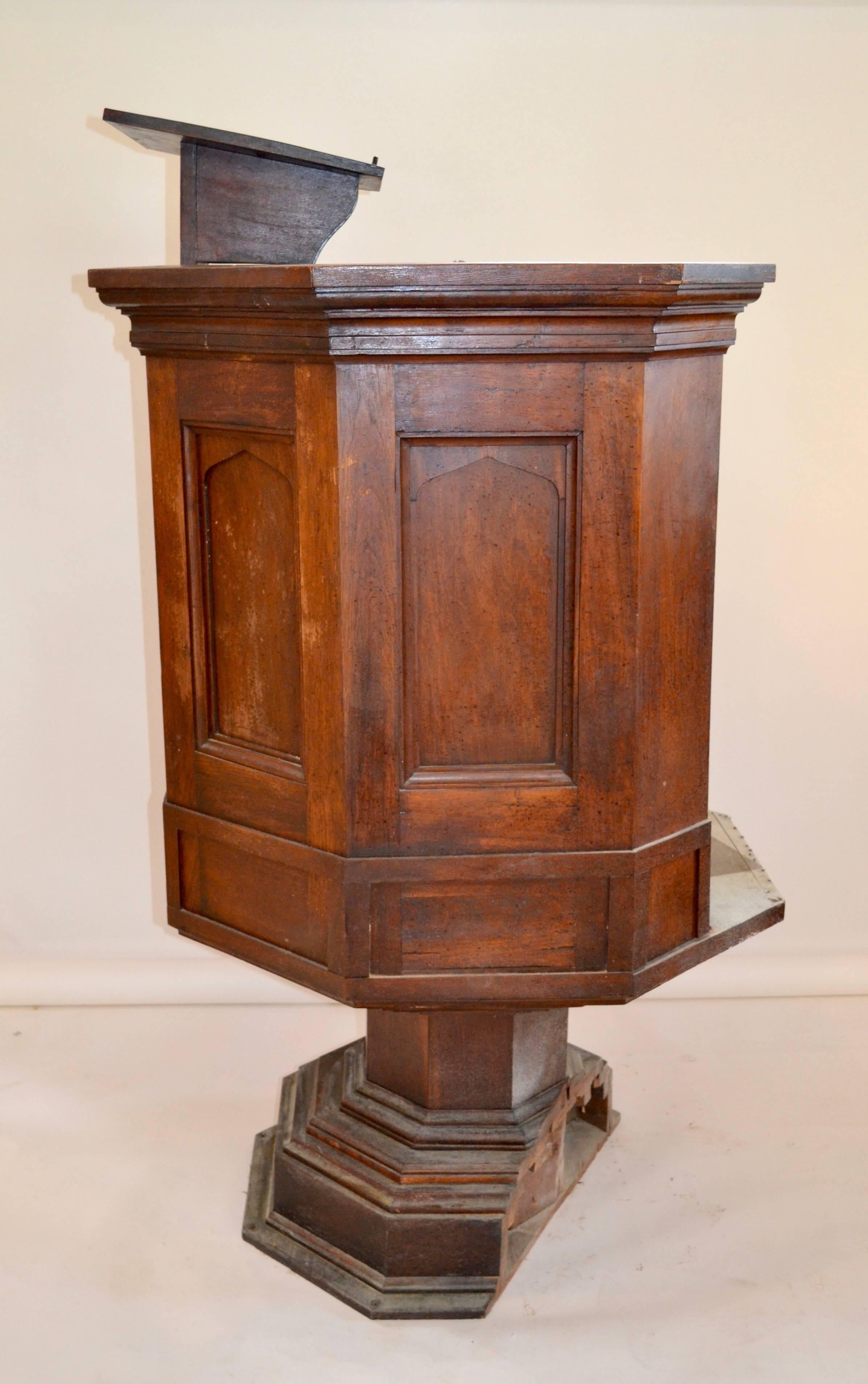 Early 20th Century Walnut Pulpit 2