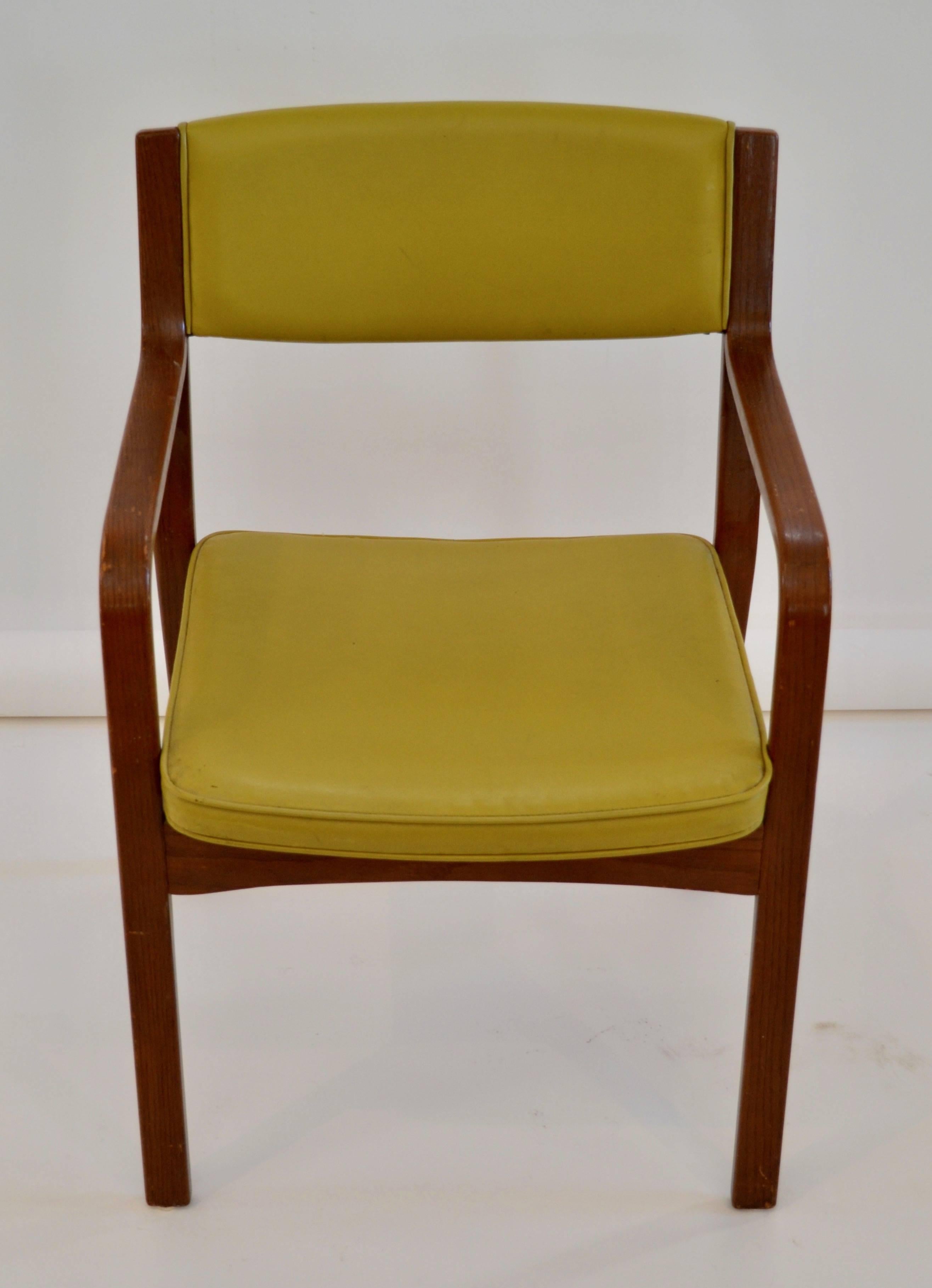 20th Century Set of Four Vinyl and Bentwood Thonet Armchairs